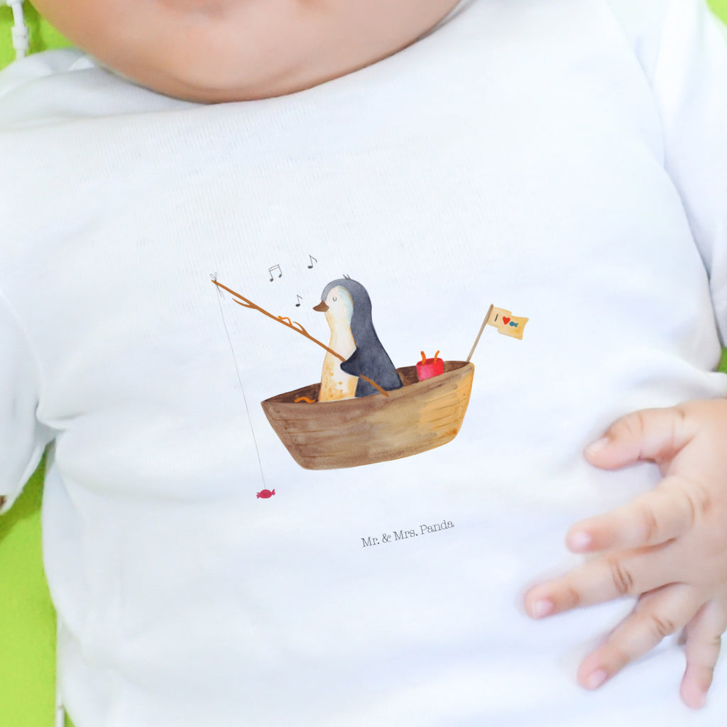 18-24 Monate Baby Longsleeve Pinguin Angelboot Mädchen, Jungen, Baby, Langarm, Bio, Kleidung, Longsleeve, Pinguin, Pinguine, Angeln, Boot, Angelboot, Lebenslust, Leben, genießen, Motivation, Neustart, Neuanfang, Trennung, Scheidung, Geschenkidee Liebeskummer