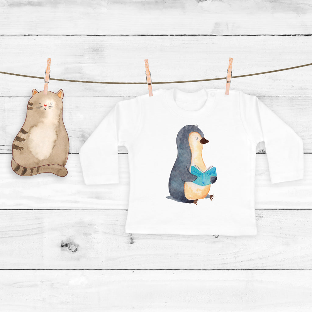 18-24 Monate Baby Longsleeve Pinguin Buch Mädchen, Jungen, Baby, Langarm, Bio, Kleidung, Longsleeve, Pinguin, Pinguine, Buch, Lesen, Bücherwurm, Nichtstun, Faulenzen, Ferien, Urlaub, Freizeit