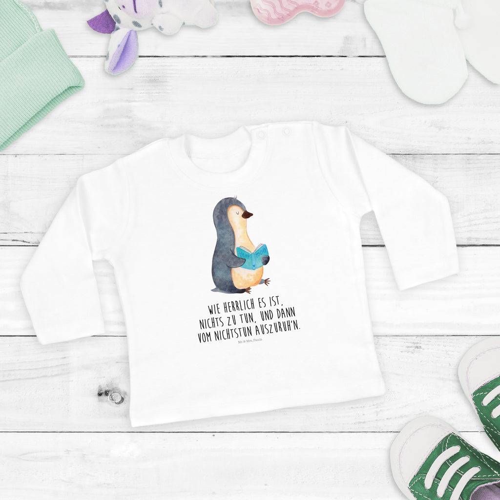 18-24 Monate Baby Longsleeve Pinguin Buch Mädchen, Jungen, Baby, Langarm, Bio, Kleidung, Longsleeve, Pinguin, Pinguine, Buch, Lesen, Bücherwurm, Nichtstun, Faulenzen, Ferien, Urlaub, Freizeit