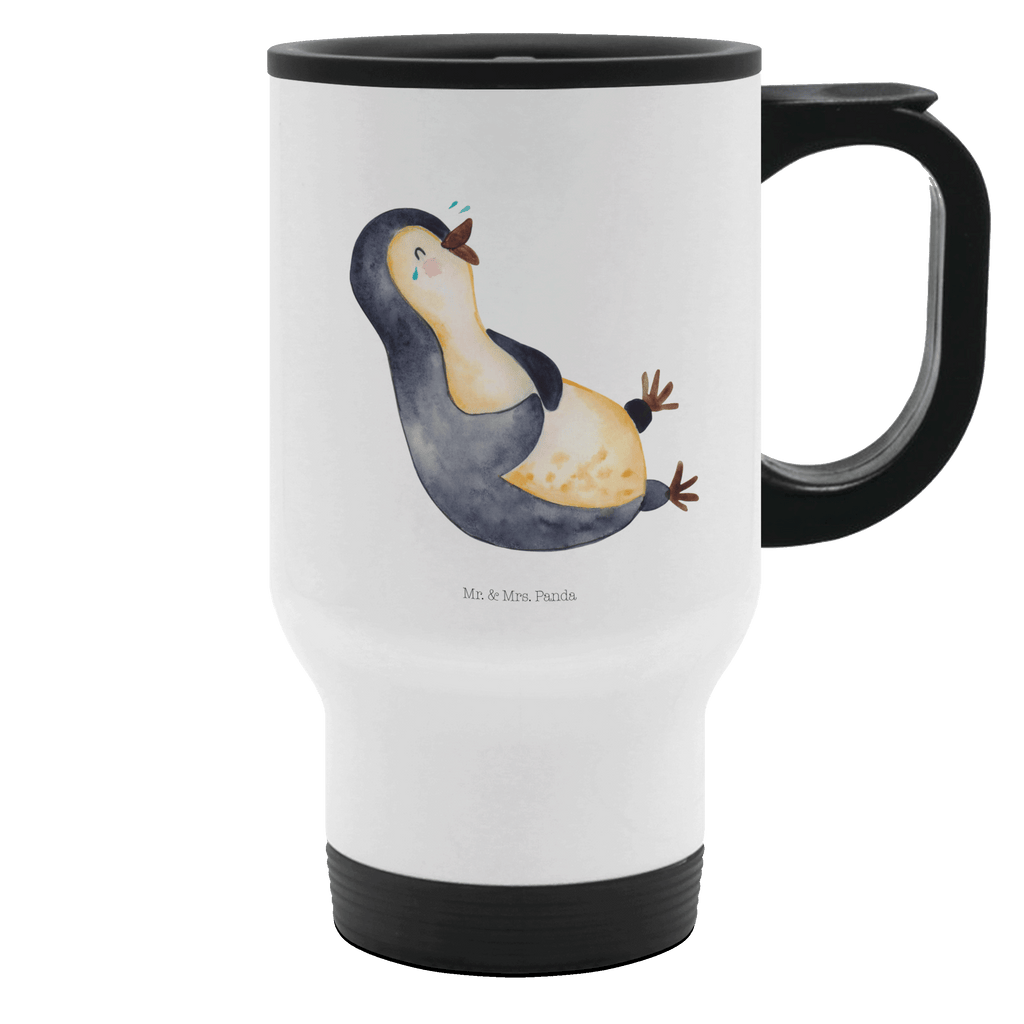 Thermobecher Pinguin lachend Thermobecher, To Go Becher, Thermotasse, Kaffeebecher, Isolierbecher, Thermobecher To Go, Warmhaltetasse, Edelstahlbecher, Reisebecher, Tasse mit Deckel, Thermobecher für 400 ml, Kaffeetasse zum Mitnehmen, Tasse zum Mitnehmen, Spülmaschinenfest, Pinguin, Pinguine, lustiger Spruch, Optimismus, Fröhlich, Lachen, Humor, Fröhlichkeit
