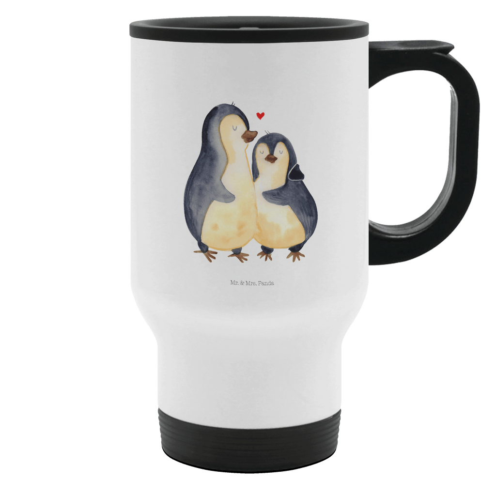 Thermobecher Pinguin umarmend Thermobecher, To Go Becher, Thermotasse, Kaffeebecher, Isolierbecher, Thermobecher To Go, Warmhaltetasse, Edelstahlbecher, Reisebecher, Tasse mit Deckel, Thermobecher für 400 ml, Kaffeetasse zum Mitnehmen, Tasse zum Mitnehmen, Spülmaschinenfest, Pinguin, Liebe, Liebespaar, Liebesbeweis, Liebesgeschenk, Verlobung, Jahrestag, Hochzeitstag, Hochzeit, Hochzeitsgeschenk