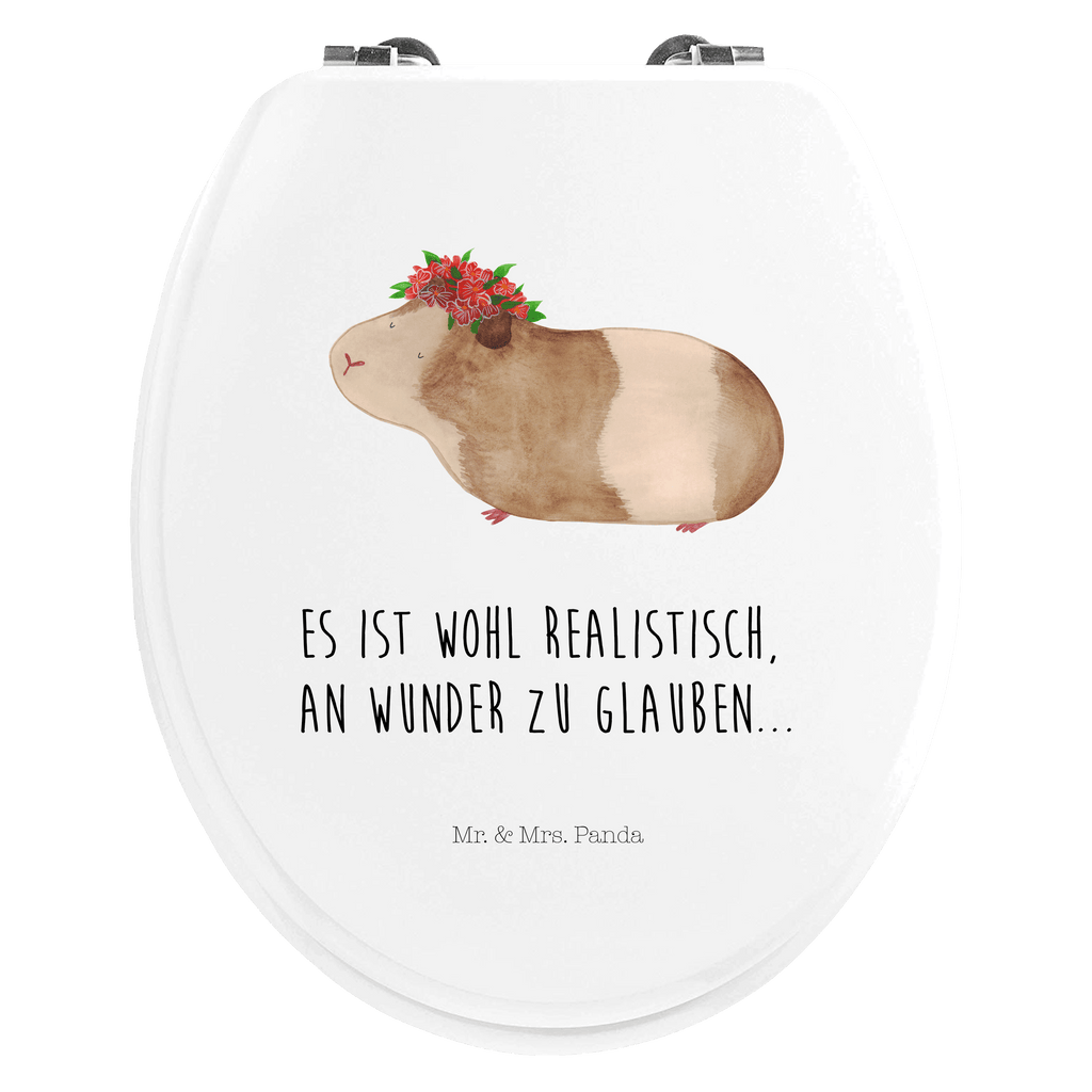 Motiv WC Sitz Meerschweinchen weise Klobrille, Klodeckel, Toilettendeckel, WC-Sitz, Toilette, Tiermotive, Gute Laune, lustige Sprüche, Tiere, Meerschweinchen, Meerie, Meeries, Wunder, Blumenkind, Realität, Spruch, Weisheit, Motivation, Wunderland