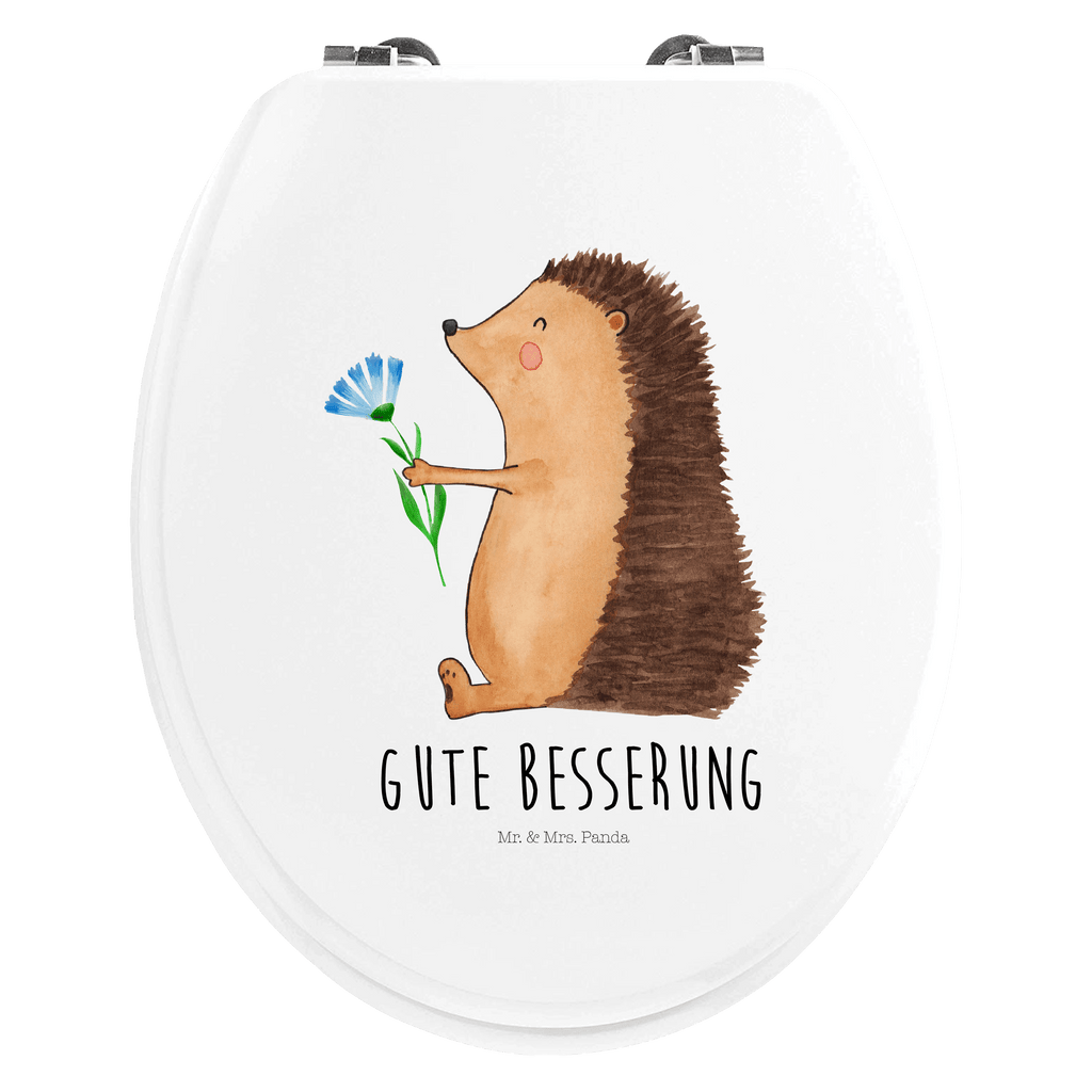 Motiv WC Sitz Igel mit Blume Klobrille, Klodeckel, Toilettendeckel, WC-Sitz, Toilette, Tiermotive, Gute Laune, lustige Sprüche, Tiere, Igel, Gute Besserung, Genesungswünsche, Krankheit, Krankenhaus, krank, Besuch