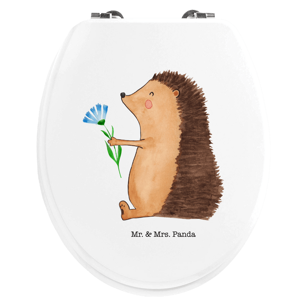 Motiv WC Sitz Igel mit Blume Klobrille, Klodeckel, Toilettendeckel, WC-Sitz, Toilette, Tiermotive, Gute Laune, lustige Sprüche, Tiere, Igel, Gute Besserung, Genesungswünsche, Krankheit, Krankenhaus, krank, Besuch