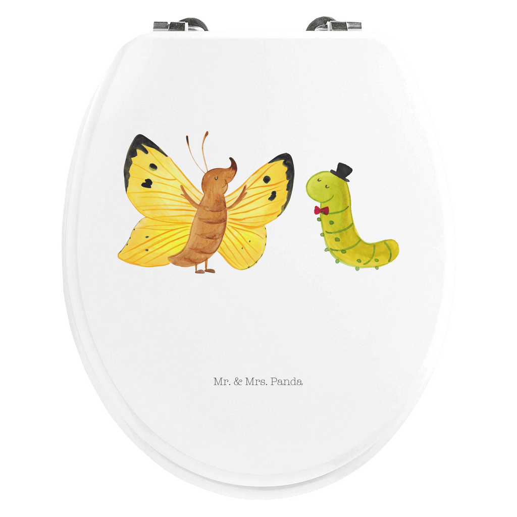 Motiv WC Sitz Raupe & Schmetterling Klobrille, Klodeckel, Toilettendeckel, WC-Sitz, Toilette, Tiermotive, Gute Laune, lustige Sprüche, Tiere, Raupe, Schmetterling, Zitronenfalter, Entwicklung, Erwachsen werden, Kokon, Hut, Hütchen, Schönheit, Aufwachsen