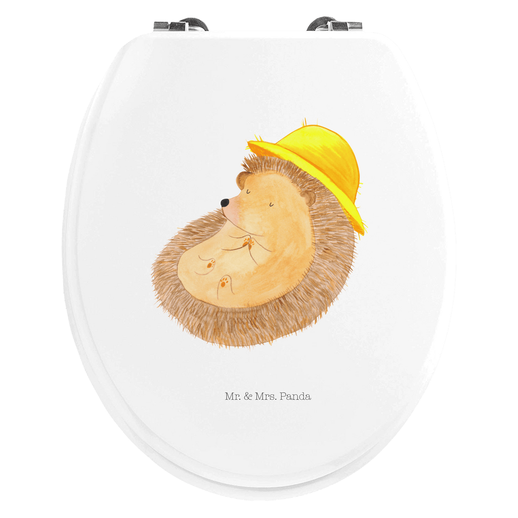 Motiv WC Sitz Igel betet Klobrille, Klodeckel, Toilettendeckel, WC-Sitz, Toilette, Tiermotive, Gute Laune, lustige Sprüche, Tiere, Igel, Igel mit Hut, Sonnenhut, Gott, Amen, beten, Leben, Dankbarkeit, Dankbar sein, dankbar, genießen