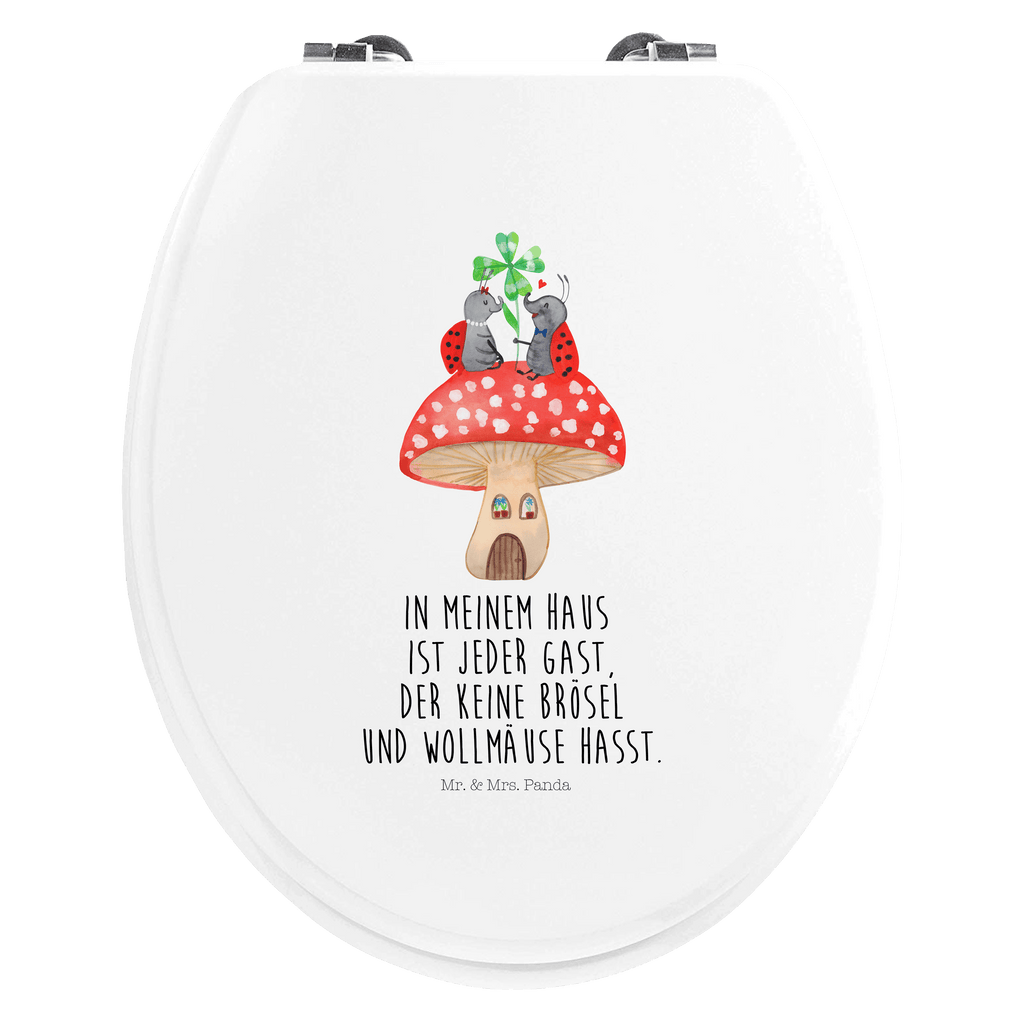 Motiv WC Sitz Marienkäfer Paar Fliegenpilz Klobrille, Klodeckel, Toilettendeckel, WC-Sitz, Toilette, Tiermotive, Gute Laune, lustige Sprüche, Tiere, Haus, Wohnung, zuhause, Fliegenpilz, Marienkäfer, Fleigenpilzhaus