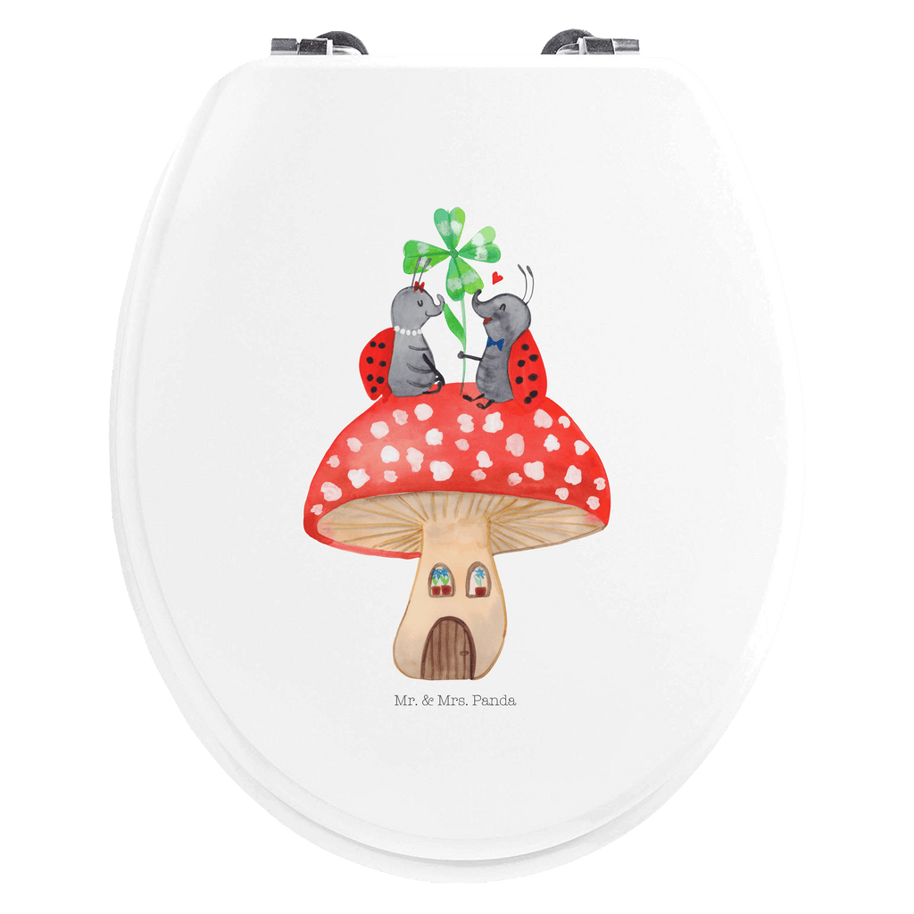 Motiv WC Sitz Marienkäfer Paar Fliegenpilz Klobrille, Klodeckel, Toilettendeckel, WC-Sitz, Toilette, Tiermotive, Gute Laune, lustige Sprüche, Tiere, Haus, Wohnung, zuhause, Fliegenpilz, Marienkäfer, Fleigenpilzhaus
