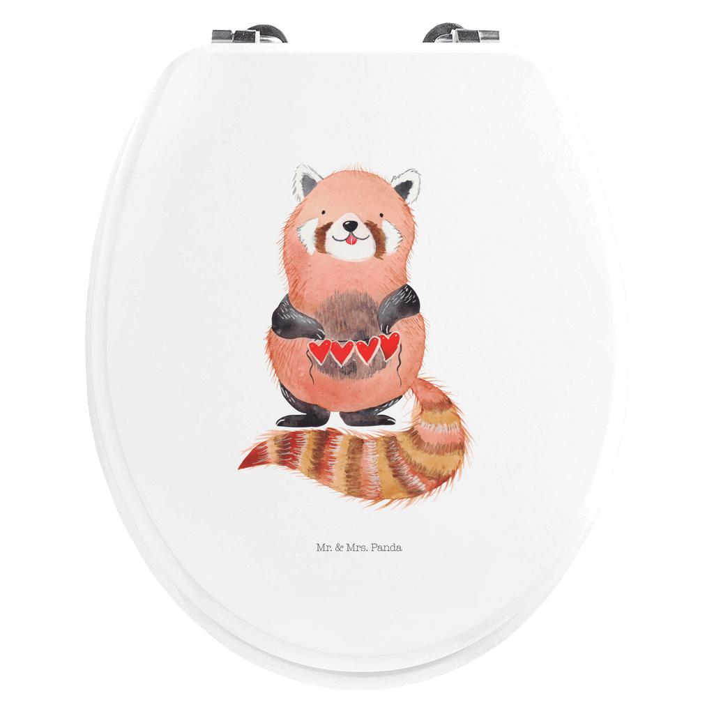 Motiv WC Sitz Roter Panda Klobrille, Klodeckel, Toilettendeckel, WC-Sitz, Toilette, Tiermotive, Gute Laune, lustige Sprüche, Tiere, Panda, Liebe, Rot, Herz, Liebling, Lieblingsmensch