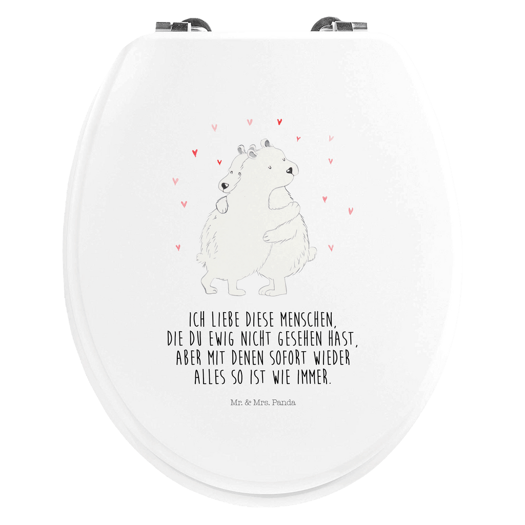 Motiv WC Sitz Eisbär Umarmen Klobrille, Klodeckel, Toilettendeckel, WC-Sitz, Toilette, Tiermotive, Gute Laune, lustige Sprüche, Tiere