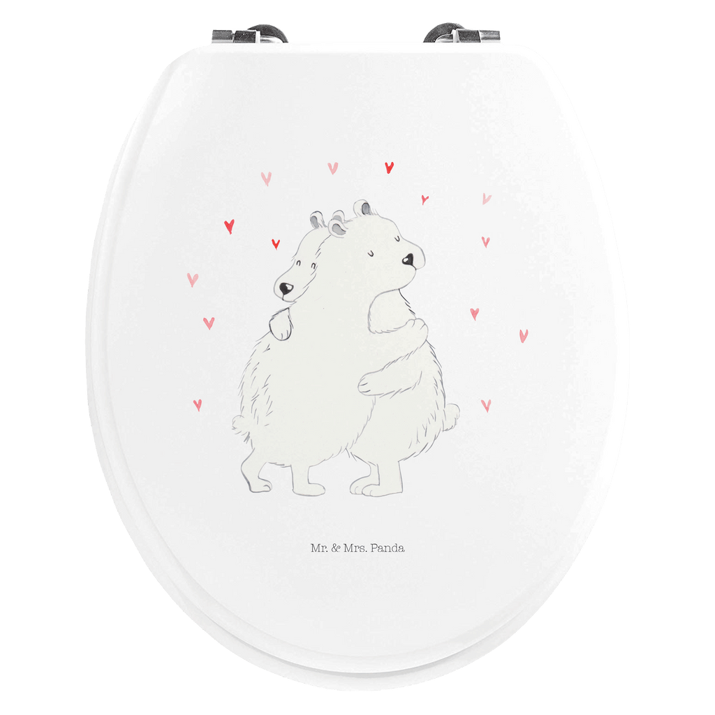 Motiv WC Sitz Eisbär Umarmen Klobrille, Klodeckel, Toilettendeckel, WC-Sitz, Toilette, Tiermotive, Gute Laune, lustige Sprüche, Tiere