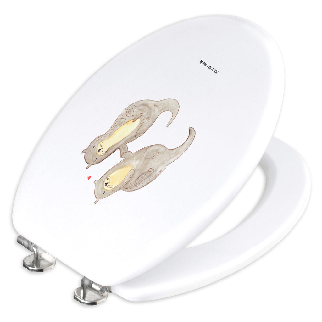 Motiv WC Sitz Otter händchenhaltend Klobrille, Klodeckel, Toilettendeckel, WC-Sitz, Toilette, Otter, Fischotter, Seeotter, Otter Seeotter See Otter