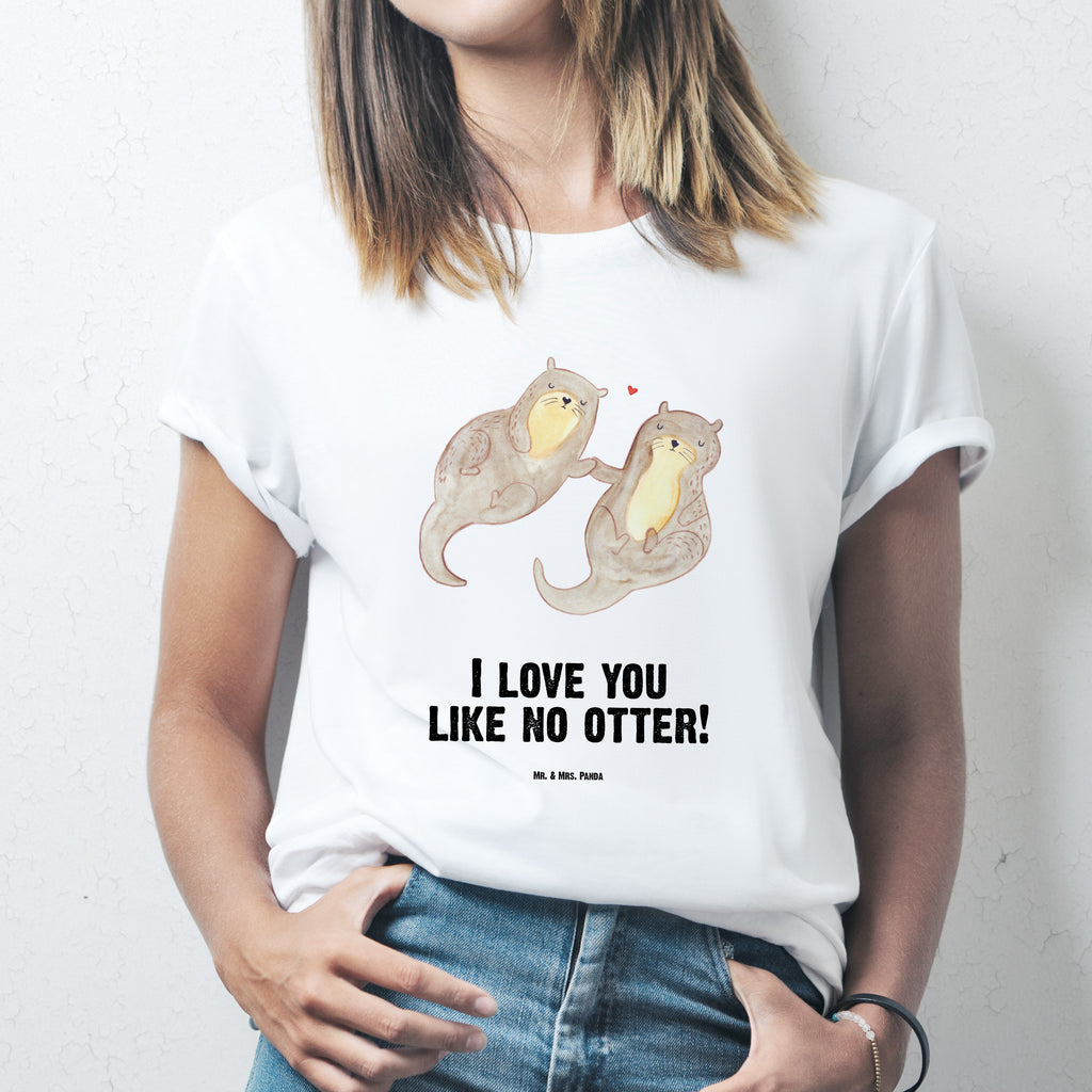 Größe XL T-Shirt Otter händchenhaltend T-Shirt, Shirt, Tshirt, Lustiges T-Shirt, T-Shirt mit Spruch, Party, Junggesellenabschied, Jubiläum, Geburstag, Herrn, Damen, Männer, Frauen, Schlafshirt, Nachthemd, Sprüche, Otter, Fischotter, Seeotter, Otter Seeotter See Otter