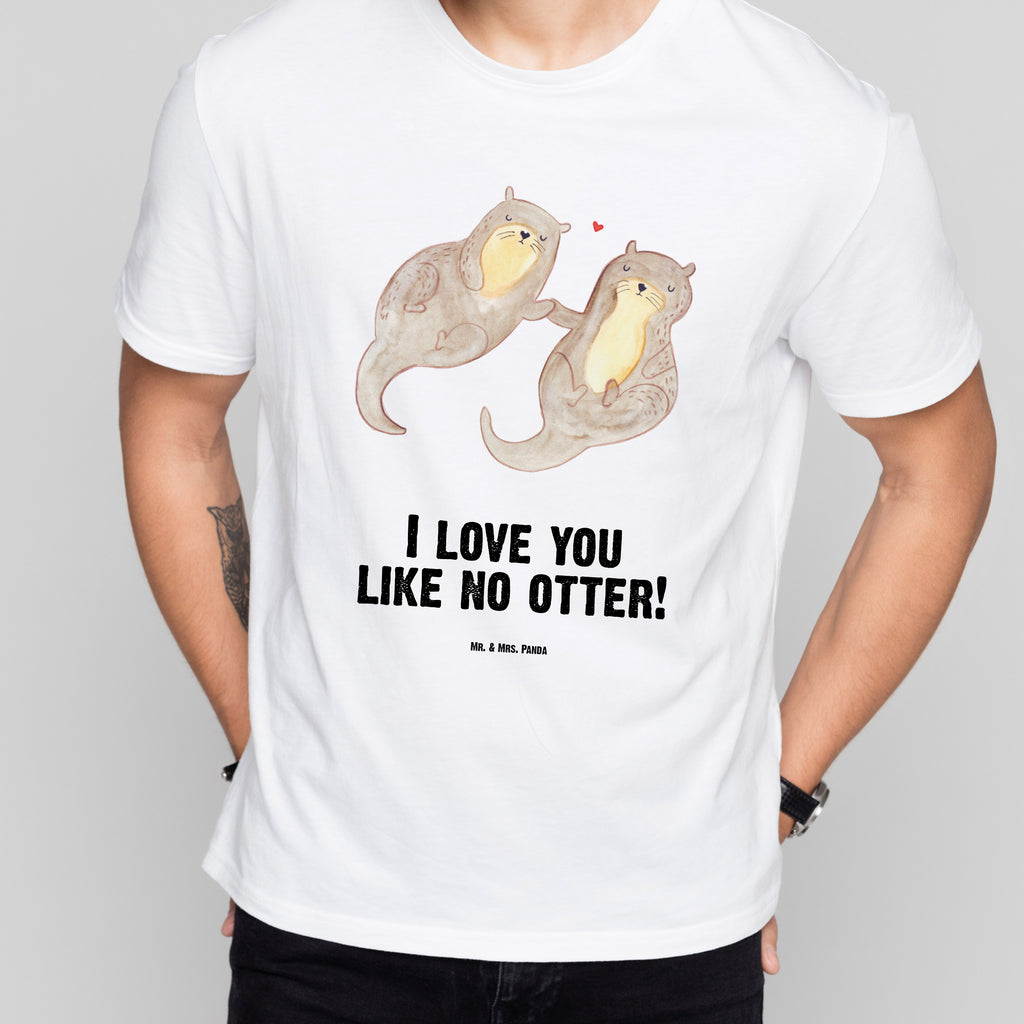 Größe XL T-Shirt Otter händchenhaltend T-Shirt, Shirt, Tshirt, Lustiges T-Shirt, T-Shirt mit Spruch, Party, Junggesellenabschied, Jubiläum, Geburstag, Herrn, Damen, Männer, Frauen, Schlafshirt, Nachthemd, Sprüche, Otter, Fischotter, Seeotter, Otter Seeotter See Otter