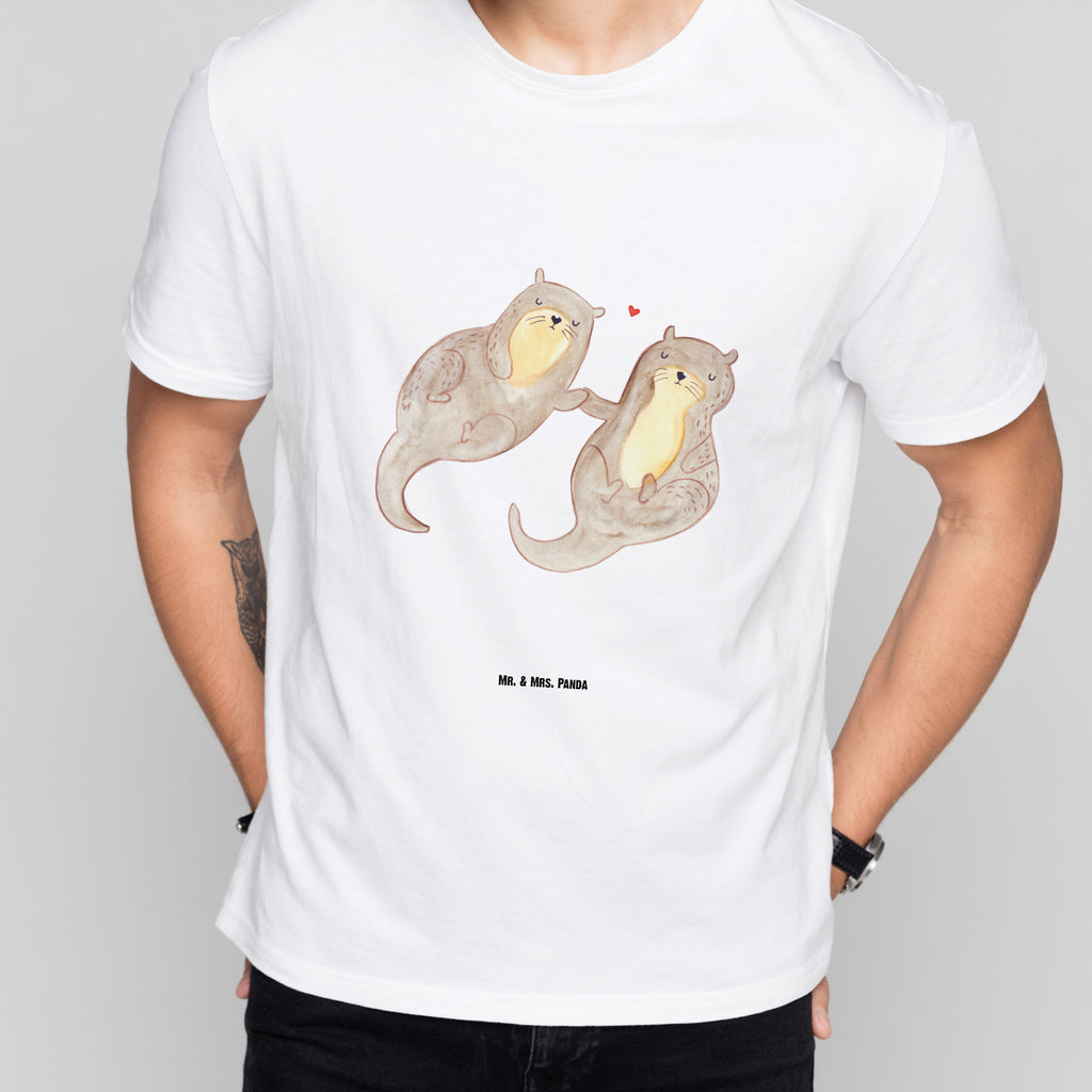 Größe XL T-Shirt Otter händchenhaltend T-Shirt, Shirt, Tshirt, Lustiges T-Shirt, T-Shirt mit Spruch, Party, Junggesellenabschied, Jubiläum, Geburstag, Herrn, Damen, Männer, Frauen, Schlafshirt, Nachthemd, Sprüche, Otter, Fischotter, Seeotter, Otter Seeotter See Otter