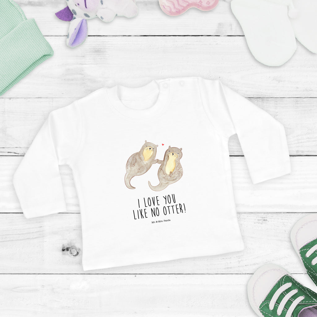3-6 Monate Baby Longsleeve Otter händchenhaltend Mädchen, Jungen, Baby, Longsleeve, Langarm, Bio, Kleidung, uni, Langarmshirt, Otter, Fischotter, Seeotter, Otter Seeotter See Otter