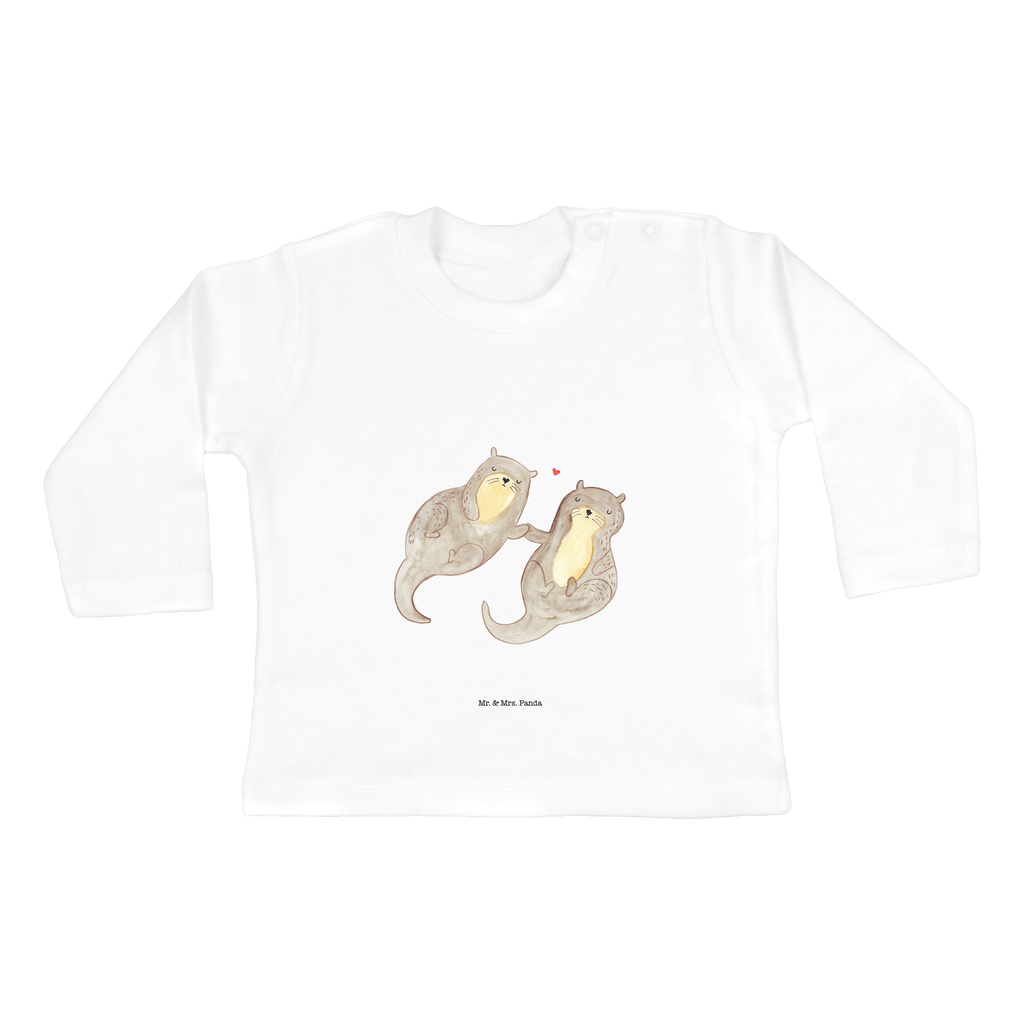 3-6 Monate Baby Longsleeve Otter händchenhaltend Mädchen, Jungen, Baby, Longsleeve, Langarm, Bio, Kleidung, uni, Langarmshirt, Otter, Fischotter, Seeotter, Otter Seeotter See Otter