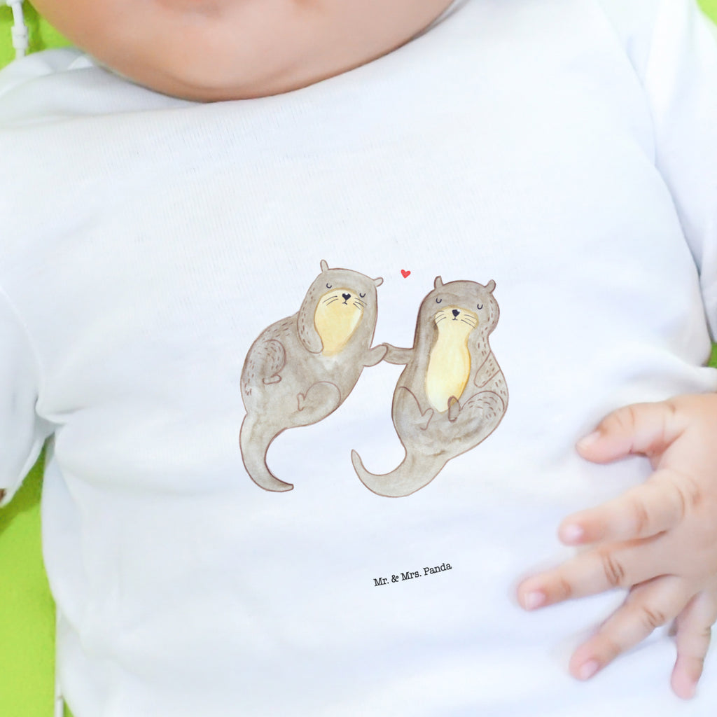 3-6 Monate Baby Longsleeve Otter händchenhaltend Mädchen, Jungen, Baby, Longsleeve, Langarm, Bio, Kleidung, uni, Langarmshirt, Otter, Fischotter, Seeotter, Otter Seeotter See Otter