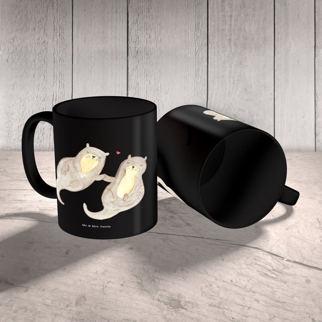 Tasse Otter händchenhaltend Otter Seeotter See Otter Becher, Kaffeetasse, Kaffeebecher, Tee, Frühstück, Büro  Otter,  Fischotter,  Seeotter