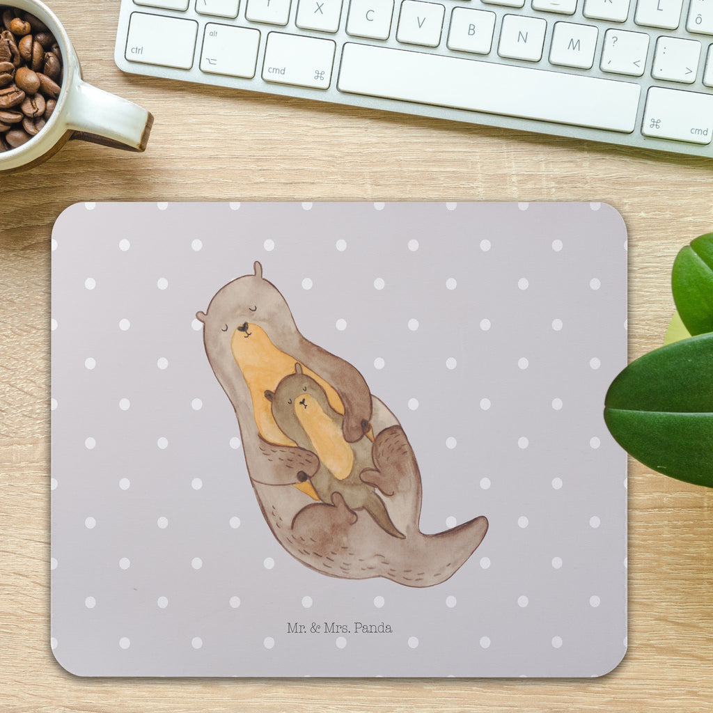 Mauspad Otter mit Kind Mousepad, Computer zubehör, Büroausstattung, PC Zubehör, Arbeitszimmer, Mauspad, Einzigartiges Mauspad, Designer Mauspad, Otter, Fischotter, Seeotter, Otter Seeotter See Otter