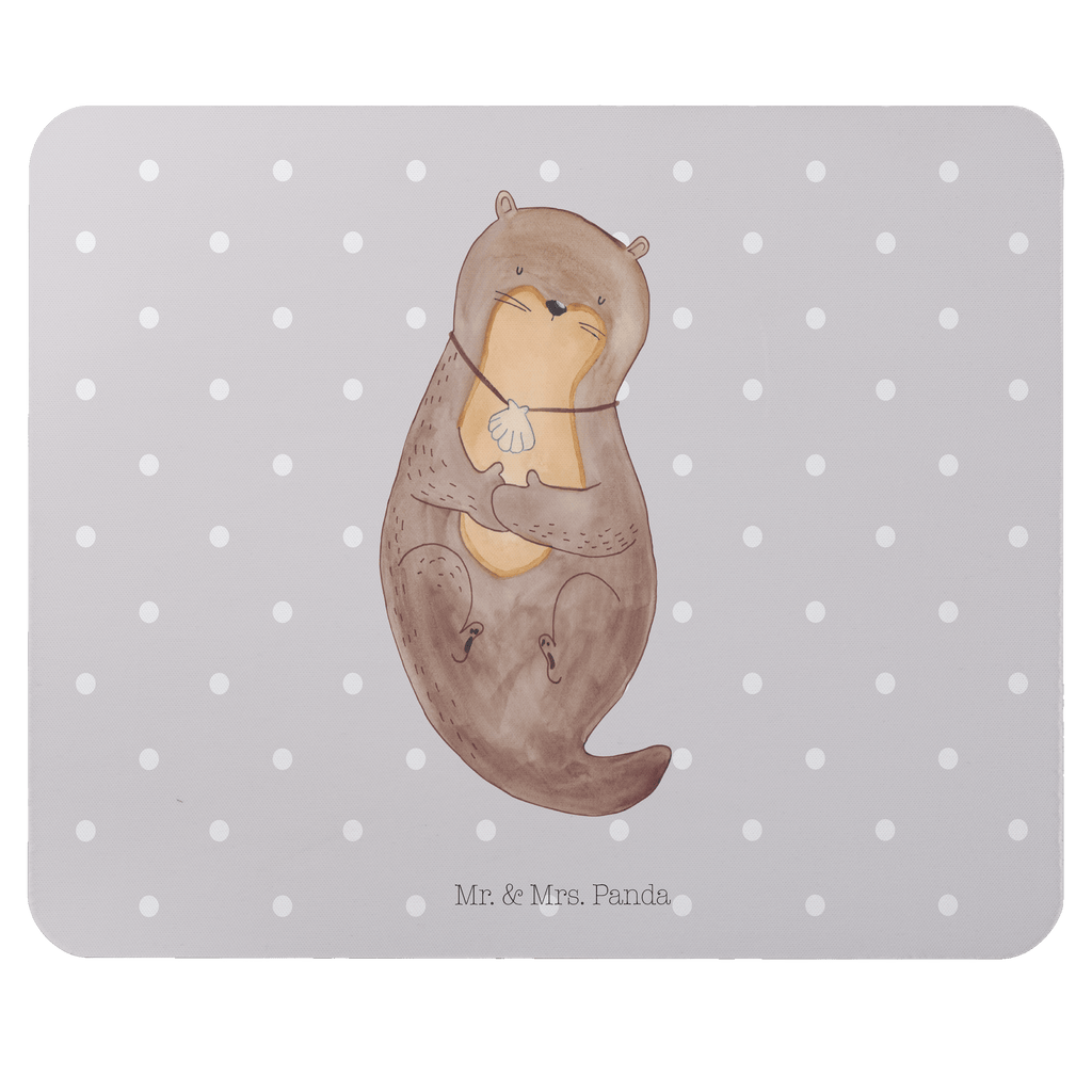 Mauspad Otter mit Muschelmedaillon Mousepad, Computer zubehör, Büroausstattung, PC Zubehör, Arbeitszimmer, Mauspad, Einzigartiges Mauspad, Designer Mauspad, Otter, Fischotter, Seeotter, Otterliebe, grübeln, träumen, Motivation, Tagträumen, Büro