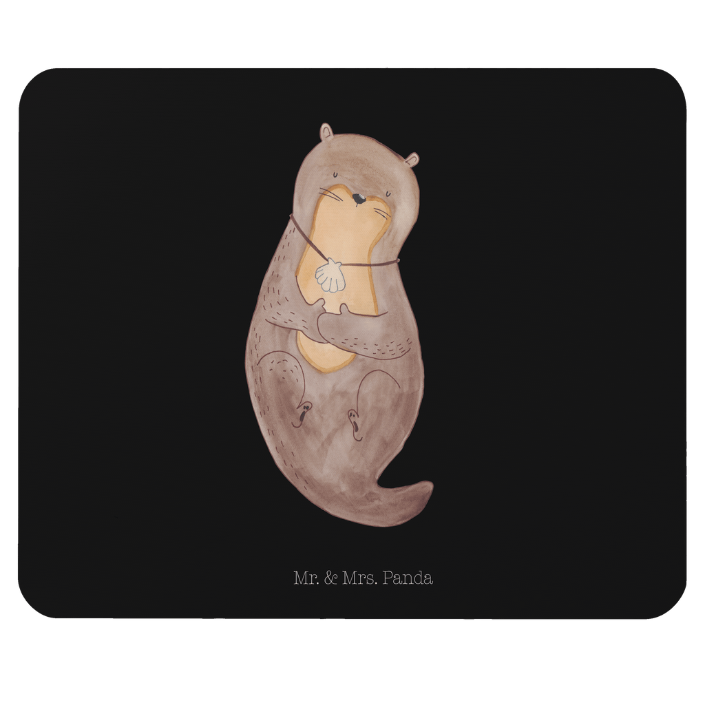 Mauspad Otter mit Muschelmedaillon Mousepad, Computer zubehör, Büroausstattung, PC Zubehör, Arbeitszimmer, Mauspad, Einzigartiges Mauspad, Designer Mauspad, Otter, Fischotter, Seeotter, Otterliebe, grübeln, träumen, Motivation, Tagträumen, Büro