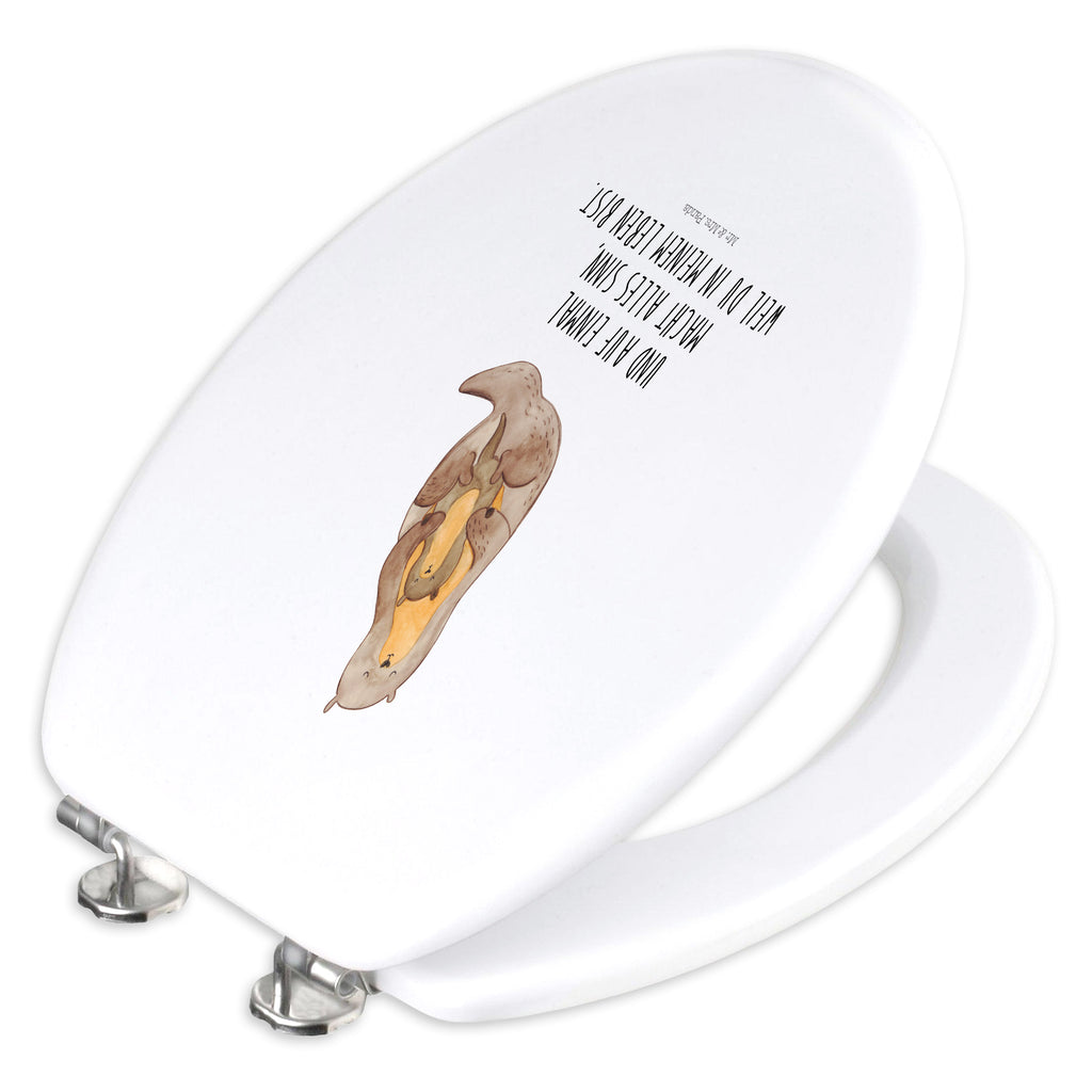Motiv WC Sitz Otter mit Kind Klobrille, Klodeckel, Toilettendeckel, WC-Sitz, Toilette, Otter, Fischotter, Seeotter, Otter Seeotter See Otter