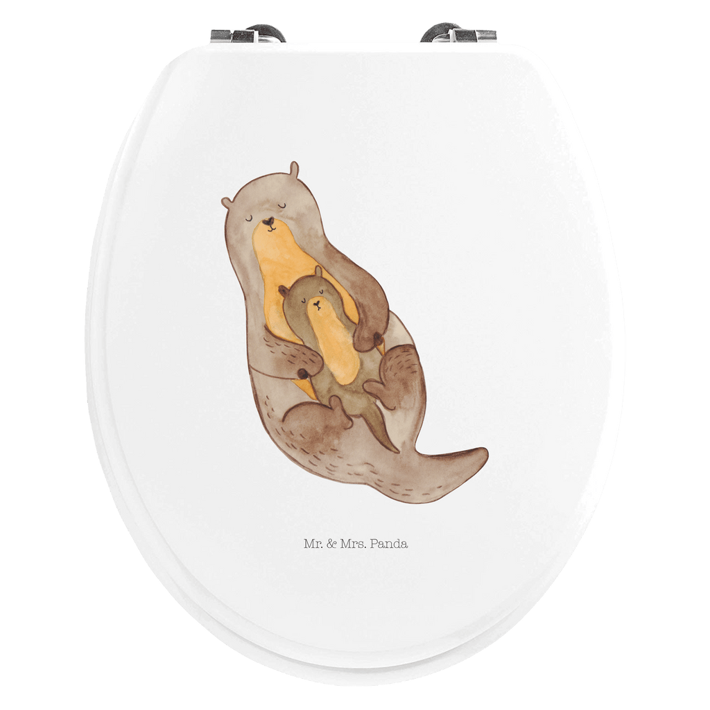 Motiv WC Sitz Otter mit Kind Klobrille, Klodeckel, Toilettendeckel, WC-Sitz, Toilette, Otter, Fischotter, Seeotter, Otter Seeotter See Otter