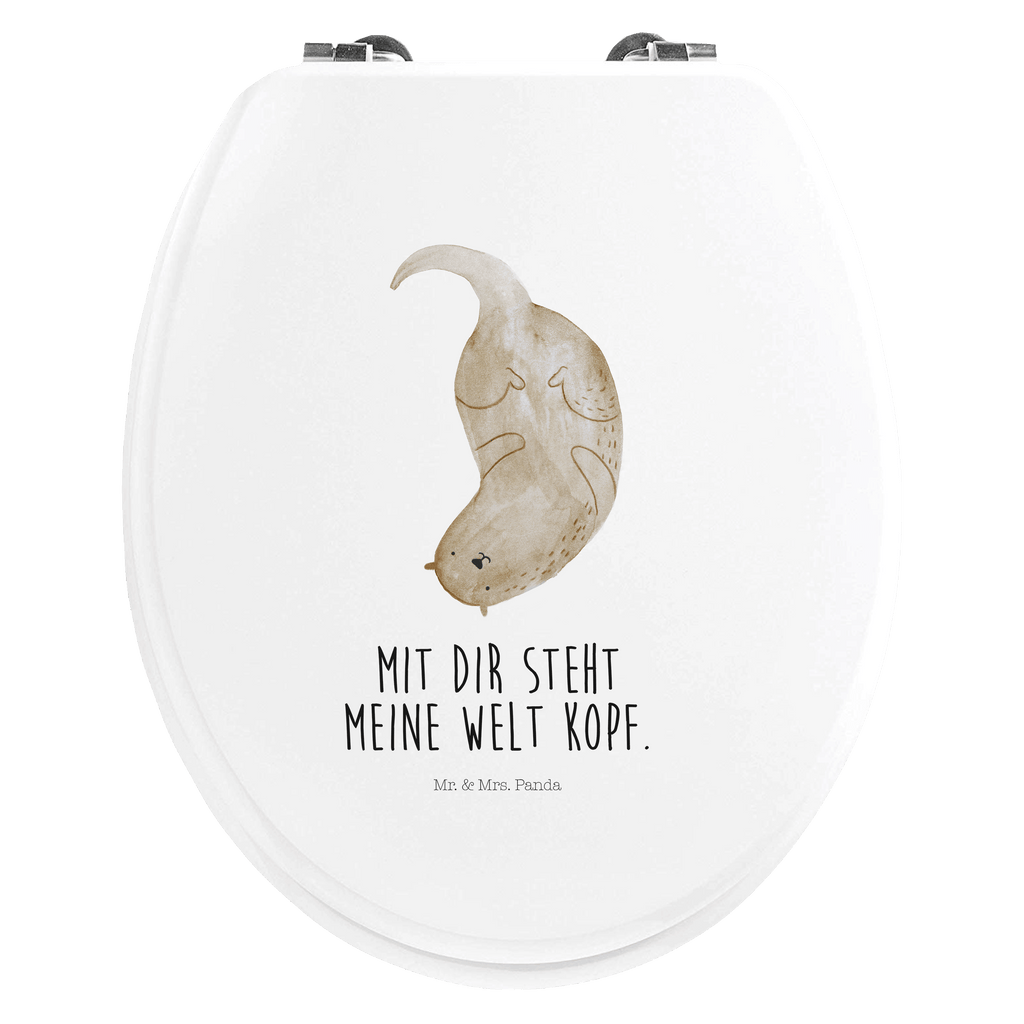 Motiv WC Sitz Otter kopfüber Klobrille, Klodeckel, Toilettendeckel, WC-Sitz, Toilette, Otter, Fischotter, Seeotter, Otter Seeotter See Otter