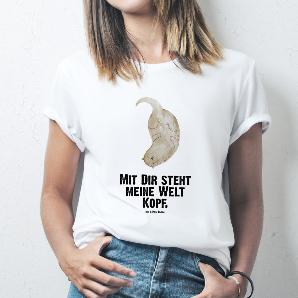 Größe S T-Shirt Otter kopfüber T-Shirt, Shirt, Tshirt, Lustiges T-Shirt, T-Shirt mit Spruch, Party, Junggesellenabschied, Jubiläum, Geburstag, Herrn, Damen, Männer, Frauen, Schlafshirt, Nachthemd, Sprüche, Otter, Fischotter, Seeotter, Otter Seeotter See Otter