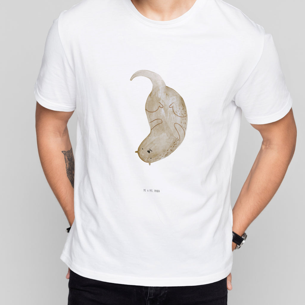 Größe S T-Shirt Otter kopfüber T-Shirt, Shirt, Tshirt, Lustiges T-Shirt, T-Shirt mit Spruch, Party, Junggesellenabschied, Jubiläum, Geburstag, Herrn, Damen, Männer, Frauen, Schlafshirt, Nachthemd, Sprüche, Otter, Fischotter, Seeotter, Otter Seeotter See Otter