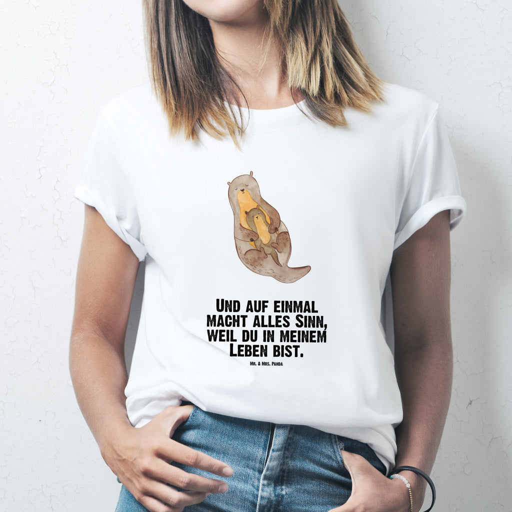 Größe L T-Shirt Otter mit Kind T-Shirt, Shirt, Tshirt, Lustiges T-Shirt, T-Shirt mit Spruch, Party, Junggesellenabschied, Jubiläum, Geburstag, Herrn, Damen, Männer, Frauen, Schlafshirt, Nachthemd, Sprüche, Otter, Fischotter, Seeotter, Otter Seeotter See Otter