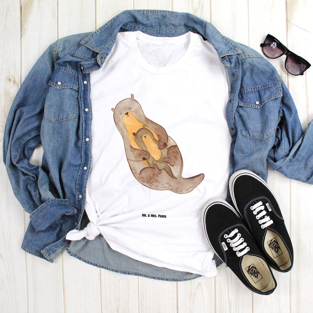 Größe L T-Shirt Otter mit Kind T-Shirt, Shirt, Tshirt, Lustiges T-Shirt, T-Shirt mit Spruch, Party, Junggesellenabschied, Jubiläum, Geburstag, Herrn, Damen, Männer, Frauen, Schlafshirt, Nachthemd, Sprüche, Otter, Fischotter, Seeotter, Otter Seeotter See Otter