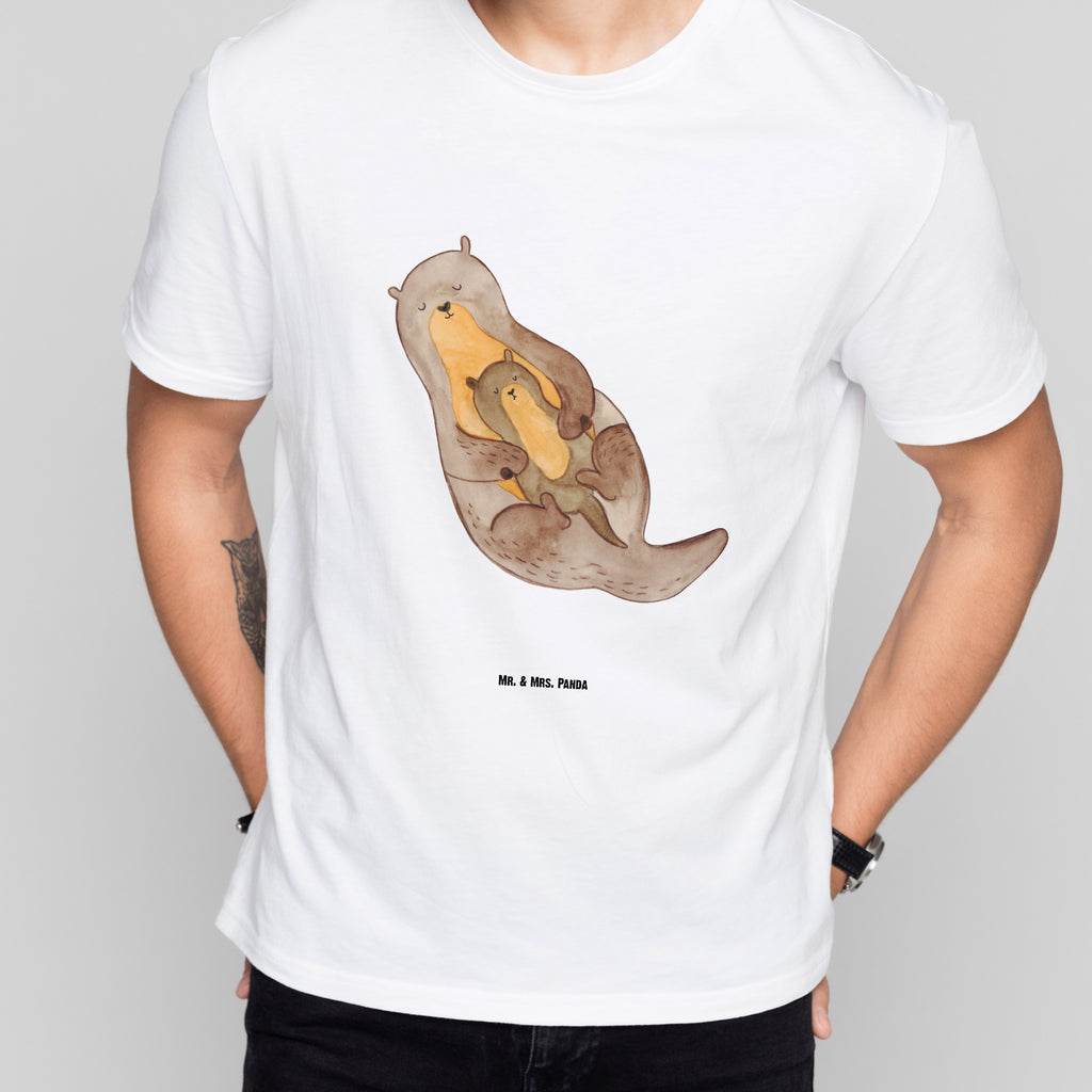 Größe L T-Shirt Otter mit Kind T-Shirt, Shirt, Tshirt, Lustiges T-Shirt, T-Shirt mit Spruch, Party, Junggesellenabschied, Jubiläum, Geburstag, Herrn, Damen, Männer, Frauen, Schlafshirt, Nachthemd, Sprüche, Otter, Fischotter, Seeotter, Otter Seeotter See Otter