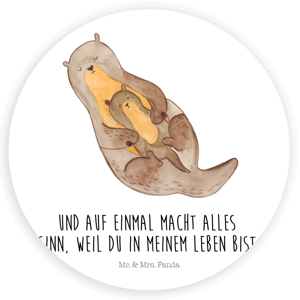 80mm Rund Aufkleber Otter mit Kind Sticker, Aufkleber, Etikett, Kinder, rund, Otter, Fischotter, Seeotter, Otter Seeotter See Otter