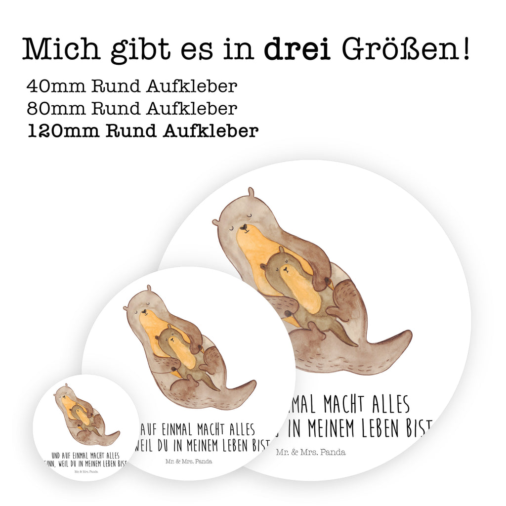 80mm Rund Aufkleber Otter mit Kind Sticker, Aufkleber, Etikett, Kinder, rund, Otter, Fischotter, Seeotter, Otter Seeotter See Otter