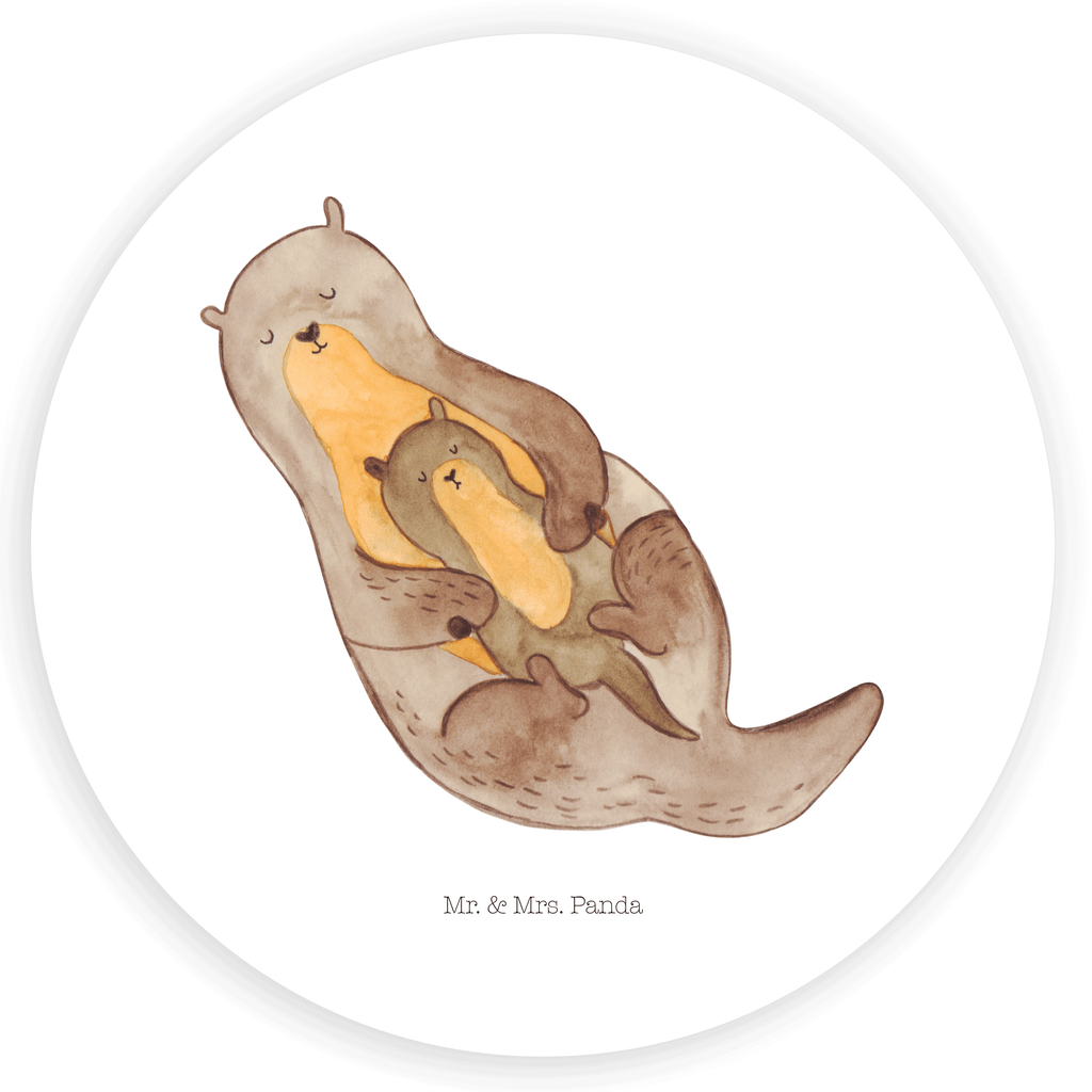80mm Rund Aufkleber Otter mit Kind Sticker, Aufkleber, Etikett, Kinder, rund, Otter, Fischotter, Seeotter, Otter Seeotter See Otter