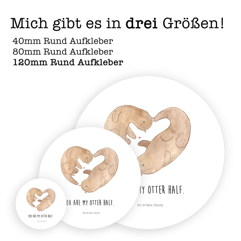 120mm Rund Aufkleber Otter Herz Sticker, Aufkleber, Etikett, Kinder, rund, Otter, Fischotter, Seeotter, Liebe, Herz, Liebesbeweis, Liebesgeschenk, Bessere Hälfte, Love you, Jahrestag, Hochzeitstag, Verlobung, gemeinsames Leben