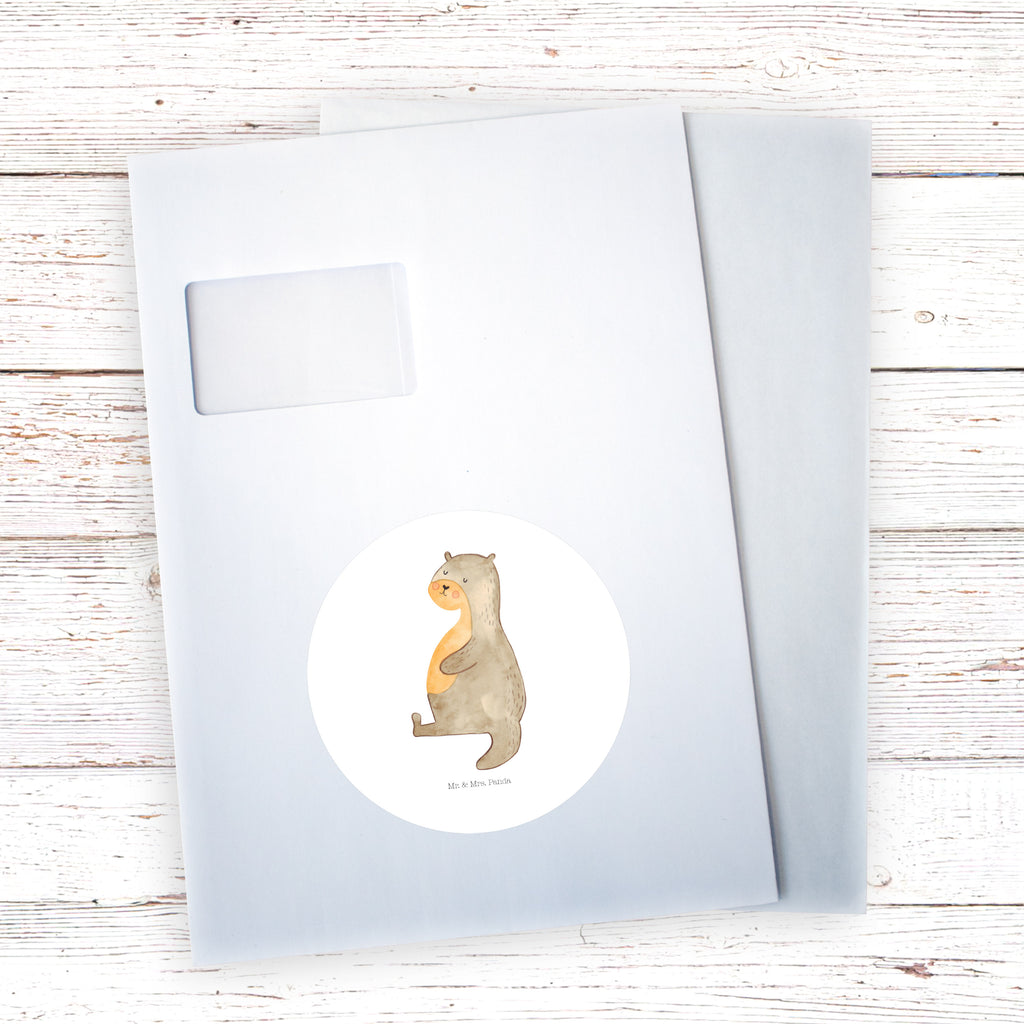 120mm Rund Aufkleber Otter Bauch Sticker, Aufkleber, Etikett, Kinder, rund, Otter, Fischotter, Seeotter, Otter Seeotter See Otter