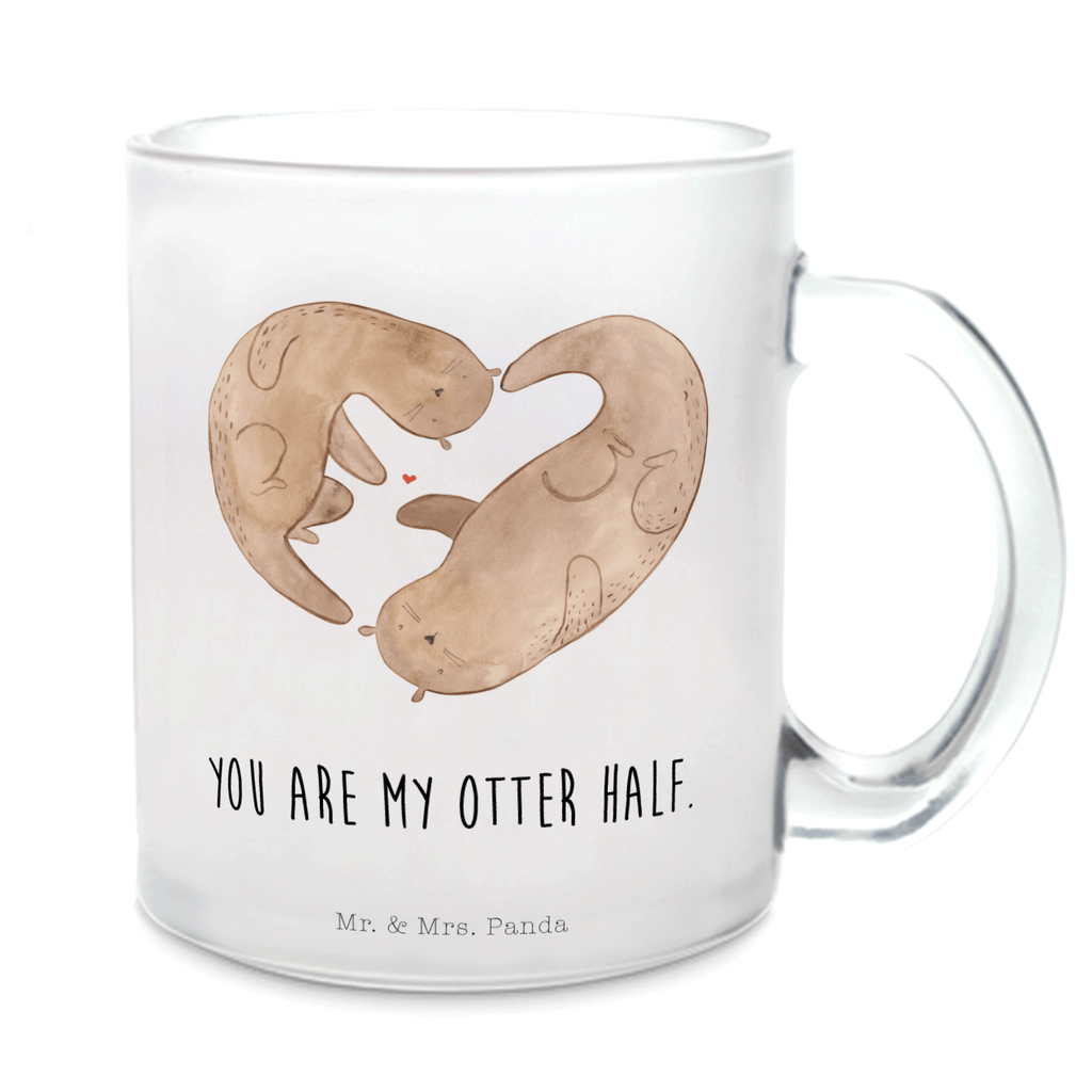 Teetasse Otter Herz Teetasse, Teeglas, Teebecher, Tasse mit Henkel, Tasse, Glas Teetasse, Teetasse aus Glas, Otter, Fischotter, Seeotter, Liebe, Herz, Liebesbeweis, Liebesgeschenk, Bessere Hälfte, Love you, Jahrestag, Hochzeitstag, Verlobung, gemeinsames Leben