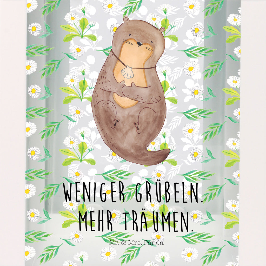 Deko Laterne Otter mit Muschelmedaillon Gartenlampe, Gartenleuchte, Gartendekoration, Gartenlicht, Laterne  kleine Laternen, XXL Laternen, Laterne groß, Otter, Fischotter, Seeotter, Otterliebe, grübeln, träumen, Motivation, Tagträumen, Büro