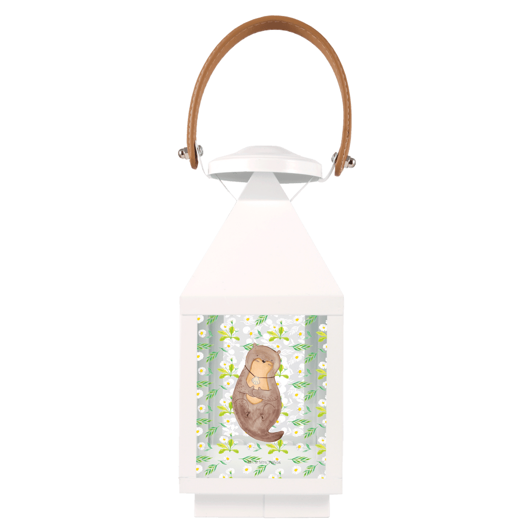 Deko Laterne Otter mit Muschelmedaillon Gartenlampe, Gartenleuchte, Gartendekoration, Gartenlicht, Laterne  kleine Laternen, XXL Laternen, Laterne groß, Otter, Fischotter, Seeotter, Otterliebe, grübeln, träumen, Motivation, Tagträumen, Büro