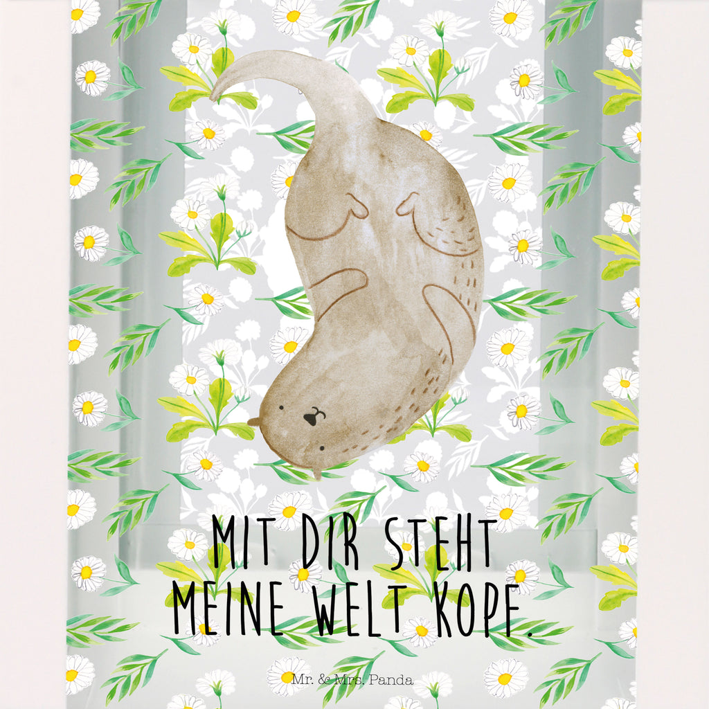 Deko Laterne Otter kopfüber Gartenlampe, Gartenleuchte, Gartendekoration, Gartenlicht, Laterne  kleine Laternen, XXL Laternen, Laterne groß, Otter, Fischotter, Seeotter, Otter Seeotter See Otter
