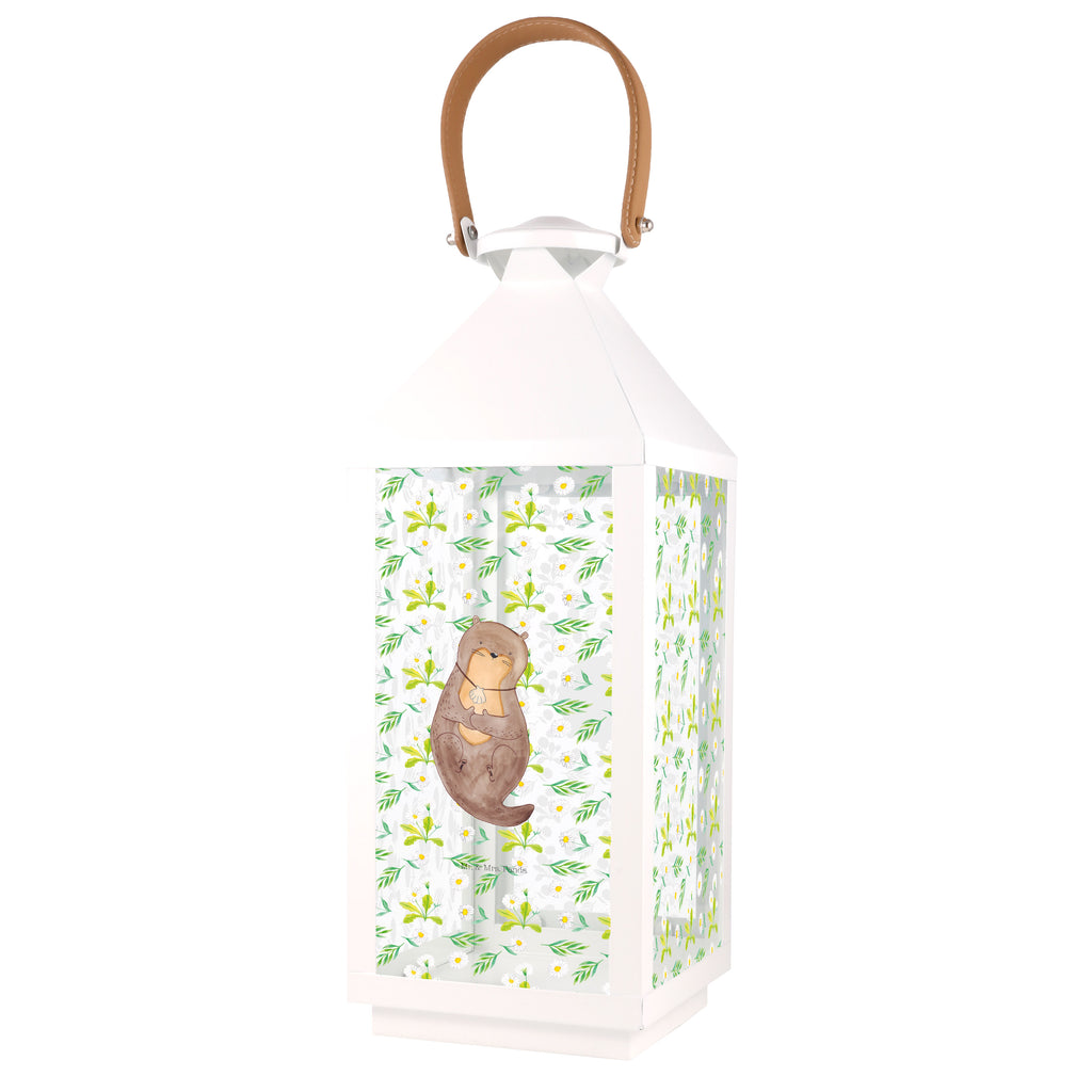 Deko Laterne Otter mit Muschelmedaillon Gartenlampe, Gartenleuchte, Gartendekoration, Gartenlicht, Laterne  kleine Laternen, XXL Laternen, Laterne groß, Otter, Fischotter, Seeotter, Otterliebe, grübeln, träumen, Motivation, Tagträumen, Büro