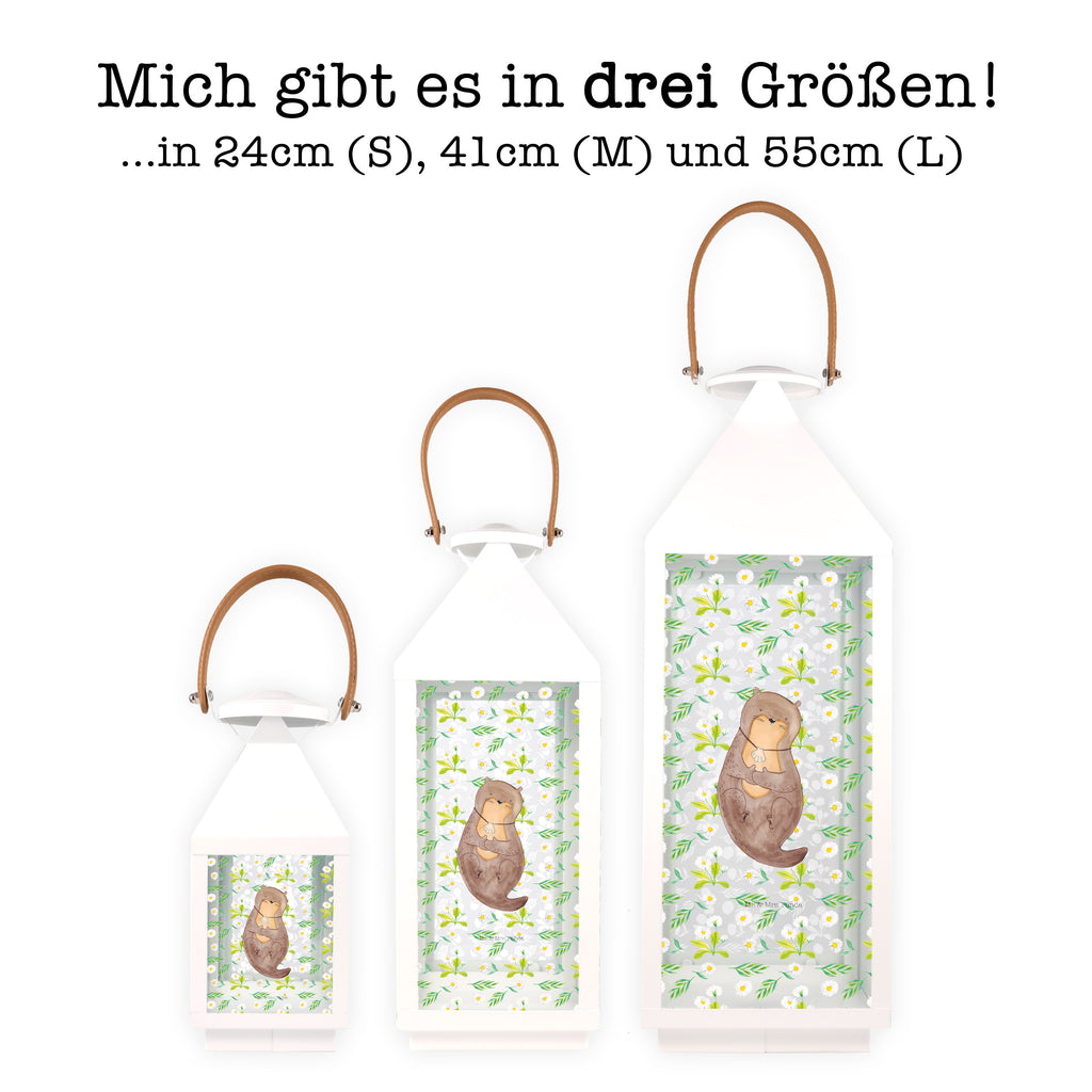 Deko Laterne Otter mit Muschelmedaillon Gartenlampe, Gartenleuchte, Gartendekoration, Gartenlicht, Laterne  kleine Laternen, XXL Laternen, Laterne groß, Otter, Fischotter, Seeotter, Otterliebe, grübeln, träumen, Motivation, Tagträumen, Büro