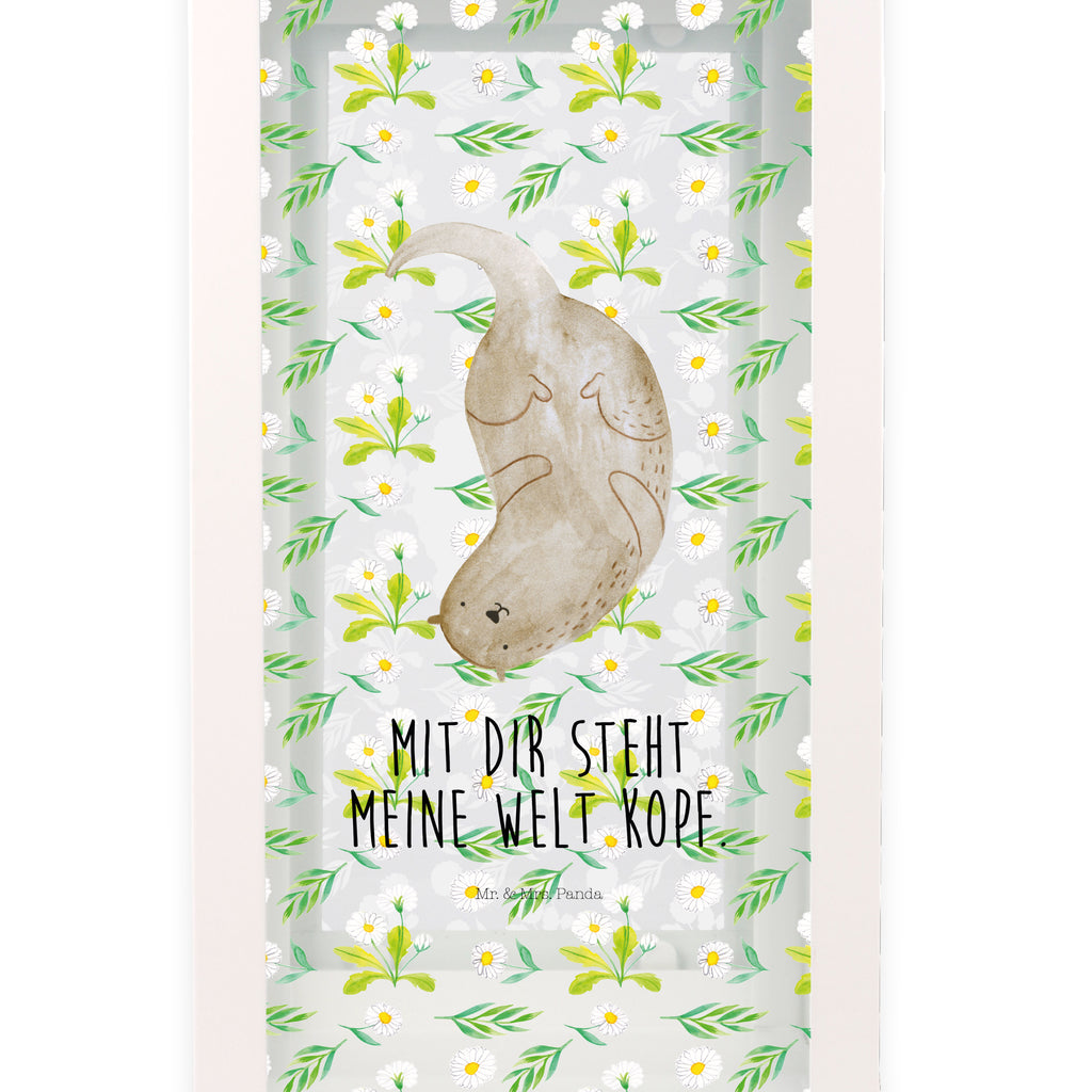Deko Laterne Otter kopfüber Gartenlampe, Gartenleuchte, Gartendekoration, Gartenlicht, Laterne  kleine Laternen, XXL Laternen, Laterne groß, Otter, Fischotter, Seeotter, Otter Seeotter See Otter
