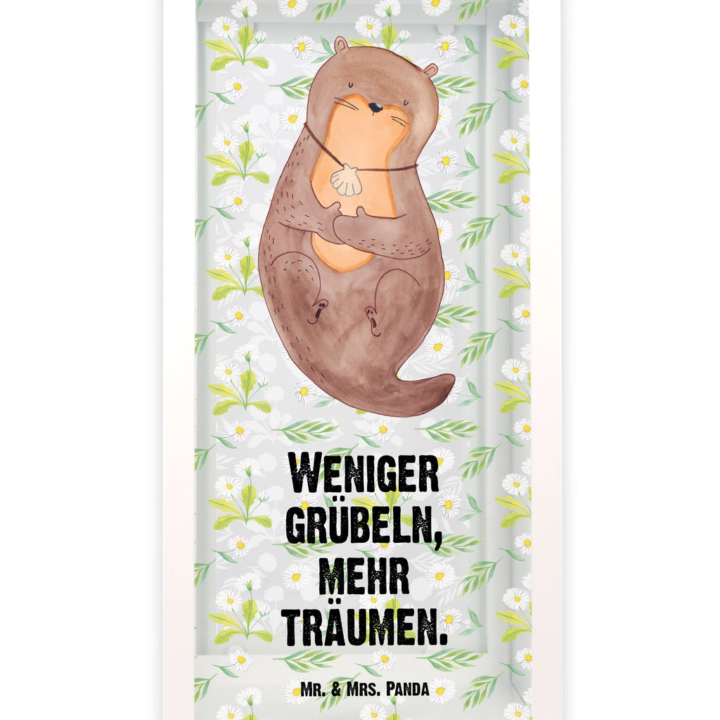 Deko Laterne Otter mit Muschelmedaillon Gartenlampe, Gartenleuchte, Gartendekoration, Gartenlicht, Laterne  kleine Laternen, XXL Laternen, Laterne groß, Otter, Fischotter, Seeotter, Otterliebe, grübeln, träumen, Motivation, Tagträumen, Büro