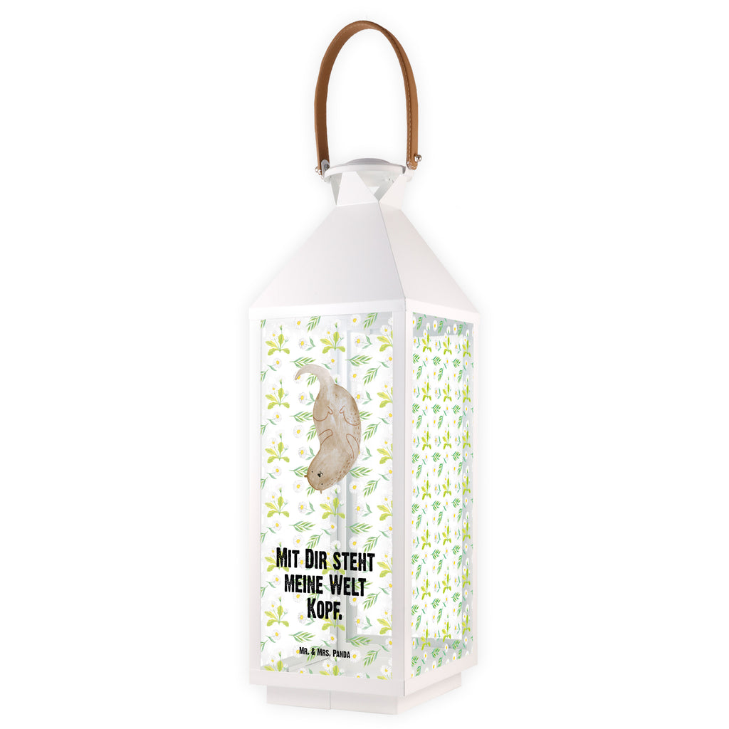 Deko Laterne Otter kopfüber Gartenlampe, Gartenleuchte, Gartendekoration, Gartenlicht, Laterne  kleine Laternen, XXL Laternen, Laterne groß, Otter, Fischotter, Seeotter, Otter Seeotter See Otter
