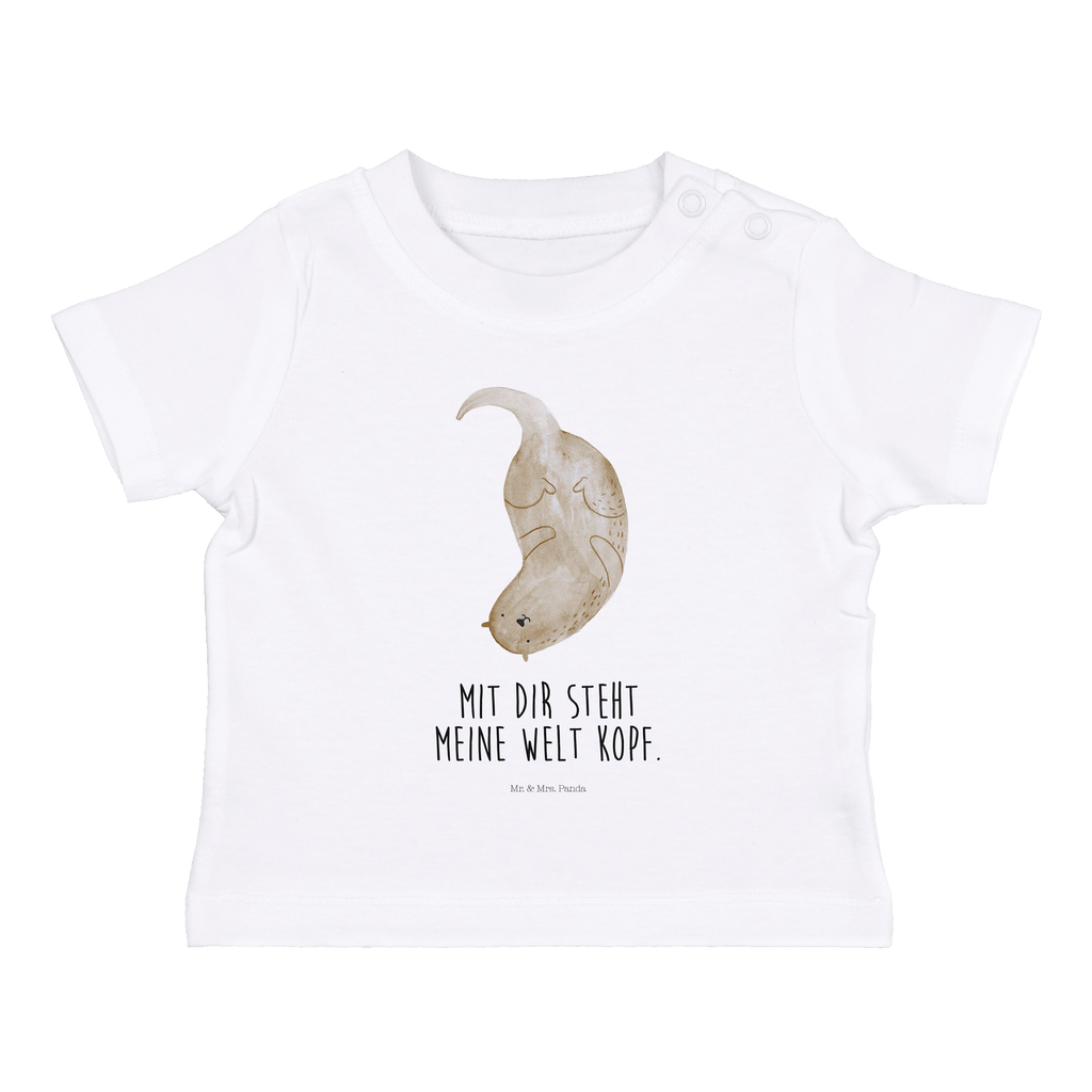 Organic Baby Shirt Otter kopfüber Baby T-Shirt, Jungen Baby T-Shirt, Mädchen Baby T-Shirt, Shirt, Otter, Fischotter, Seeotter, Otter Seeotter See Otter