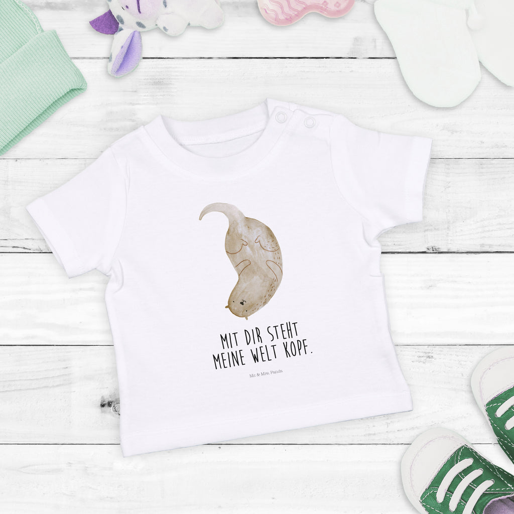 Organic Baby Shirt Otter kopfüber Baby T-Shirt, Jungen Baby T-Shirt, Mädchen Baby T-Shirt, Shirt, Otter, Fischotter, Seeotter, Otter Seeotter See Otter